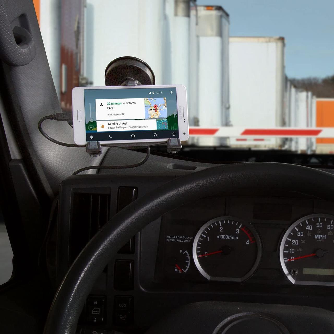 Alt view image 7 of 7 - iBOLT xProDock NFC Bizmount - Phone Holder/Mount with Heavy Duty Suction Cup Base and 2m microUSB Cable- for Your Windshield, Dashboard - for Telematic Commuters, Fleets, Cars, Large Trucks, Vans