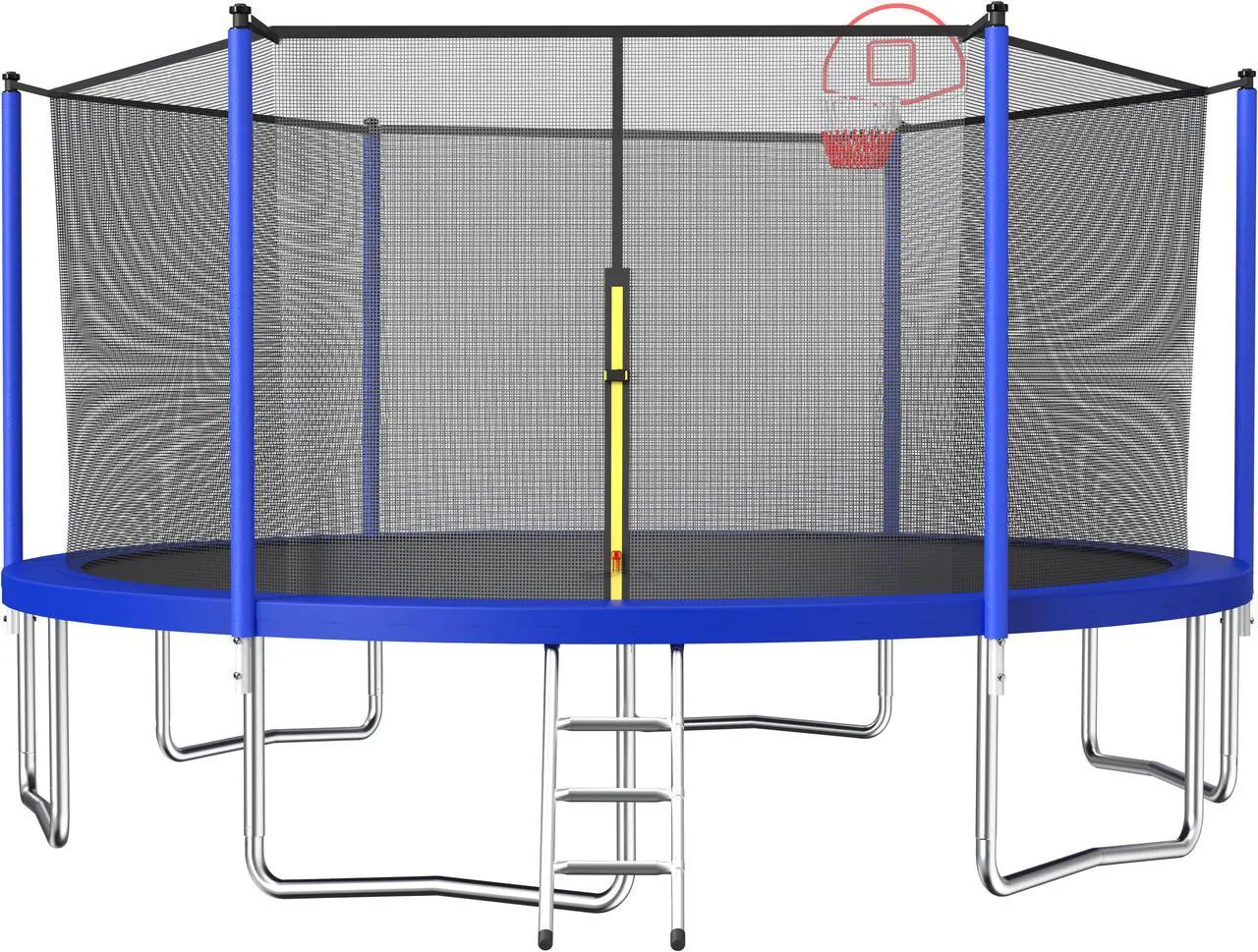 Alt view image 2 of 7 - Trampoline 1500 LBS 15FT Outdoor Trampoline with Safety Enclosure Net, Backyard Trampoline, Recreational Heavy-Duty Trampoline for Kids Adult Basketball Hoop, Basketball-ASTM Approved
