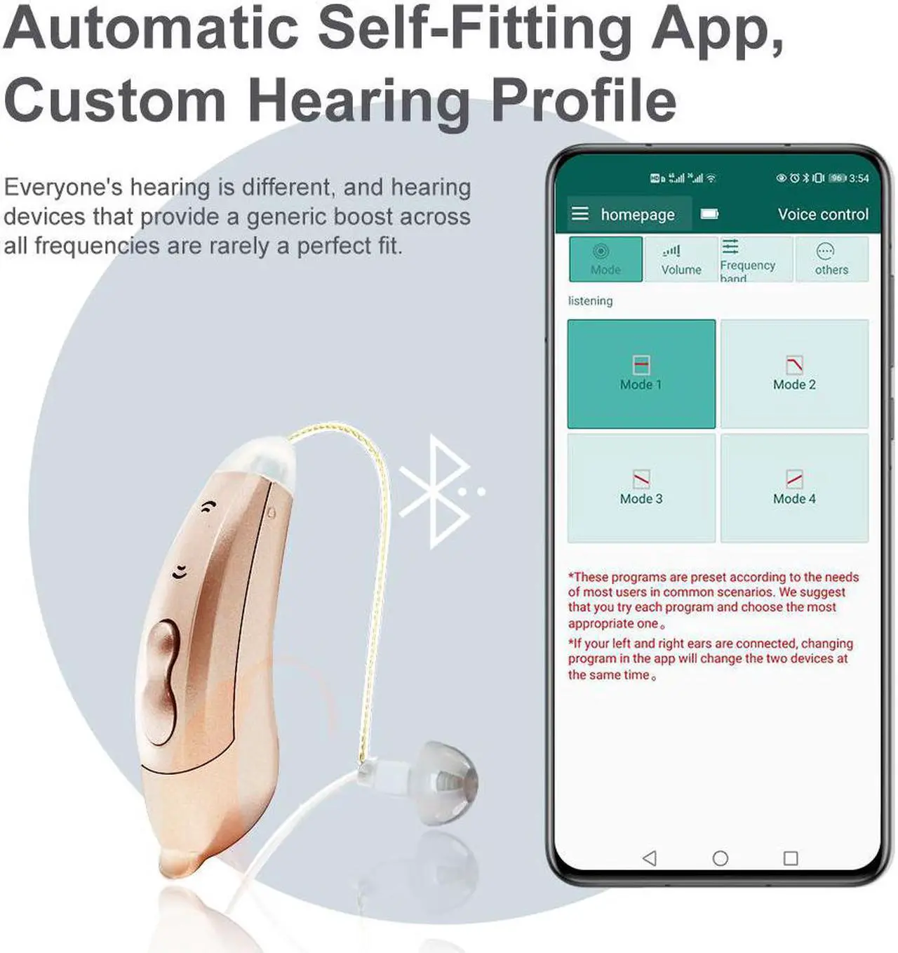 Alt view image 2 of 7 - 10 Channels Bluetooth Digital Hearing Aids Smart Sound Amplifiers, Programmable Wireless App Sound Assist Aid, for Adults and Seniors