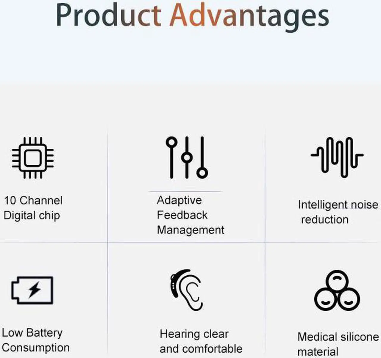 Alt view image 5 of 7 - 10 Channels Bluetooth Digital Hearing Aids Smart Sound Amplifiers, Programmable Wireless App Sound Assist Aid, for Adults and Seniors