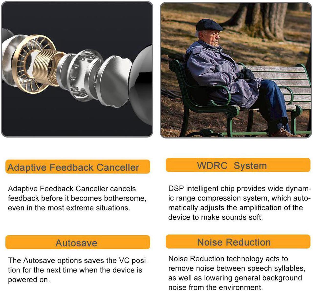 Alt view image 4 of 7 - Rechargeable Deaf Hearing Aids Audifonos For Mild To Moderate Adjustable Bluetooth Answer Wireless H012 Ear Extension App