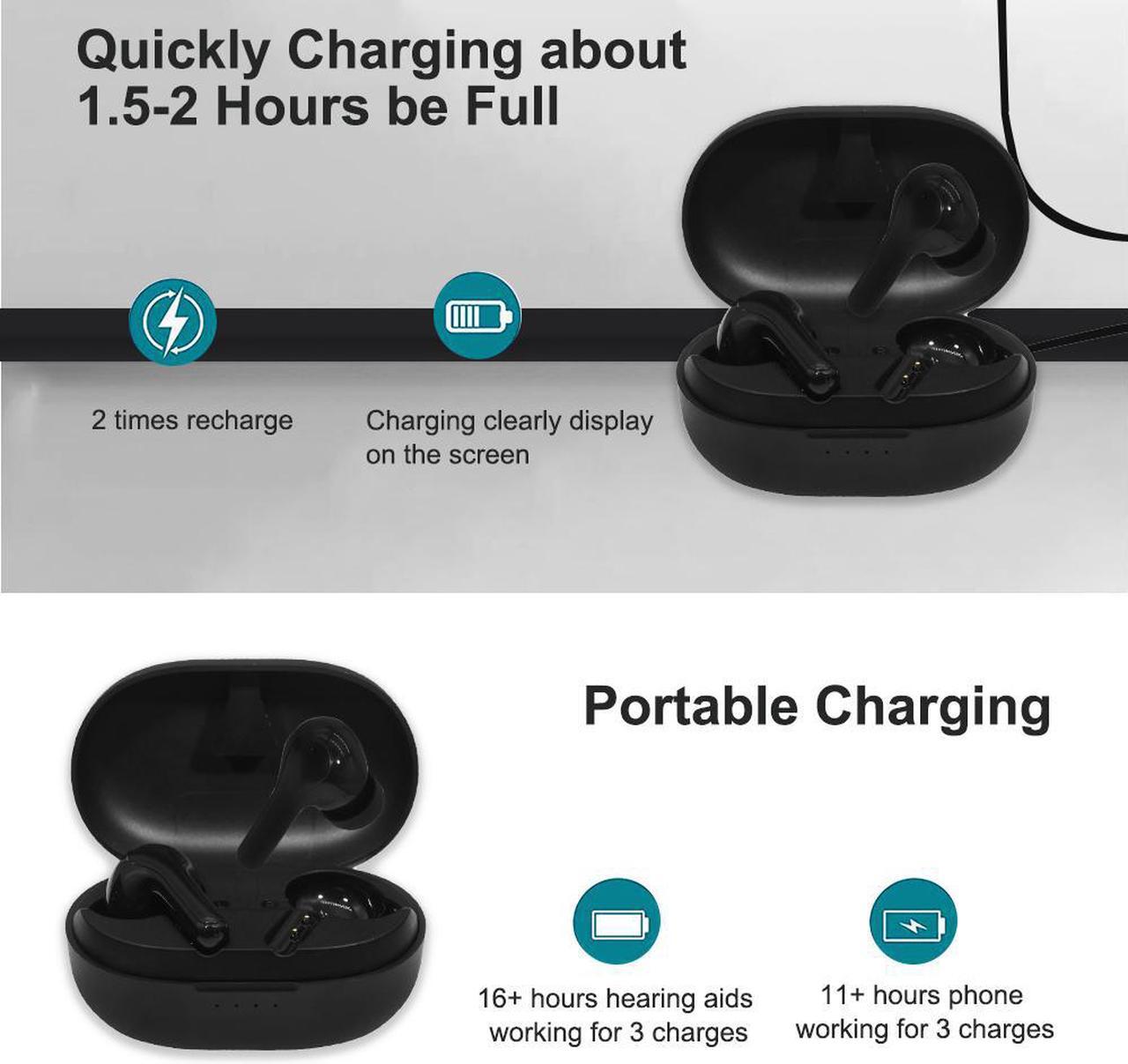 Alt view image 7 of 7 - Rechargeable Deaf Hearing Aids Audifonos For Mild To Moderate Adjustable Bluetooth Answer Wireless H012 Ear Extension App