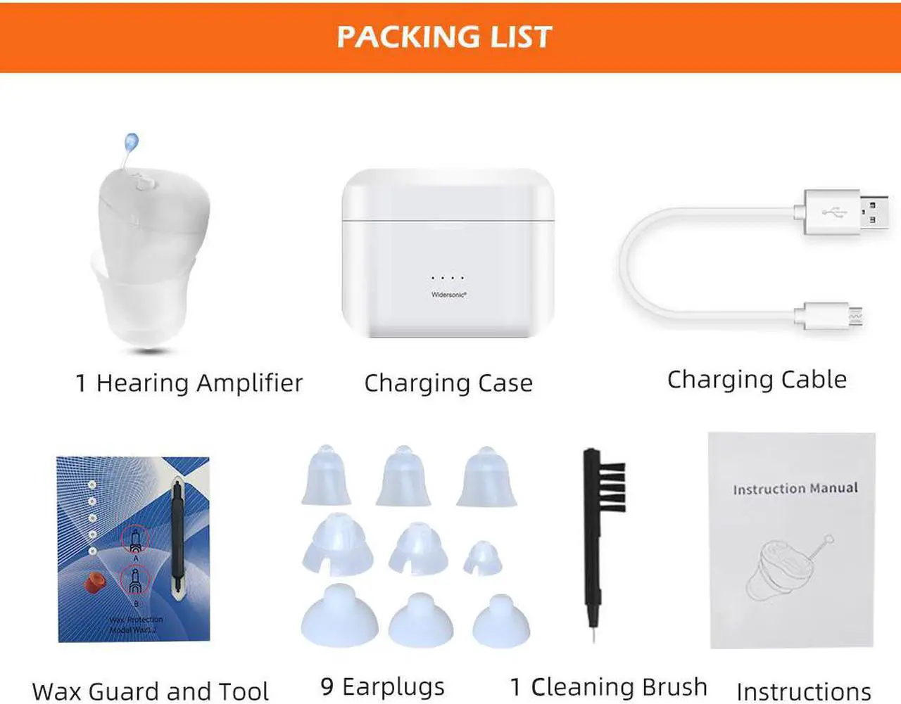 Alt view image 6 of 6 - Digital Hearing Aids Rechargeable SR101 Audifonos 10 Channels Hearing Device 5 Colours Hearing Amplifier for Elderly Champagne-Right