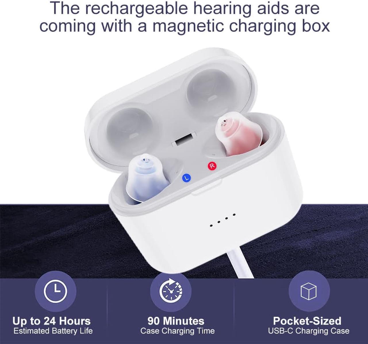 Alt view image 2 of 6 - Elderly Rechargeable Magnetic Hearing Aid USB Mini Inner Ear Portable Amplifier SR02 Adjustable Audio