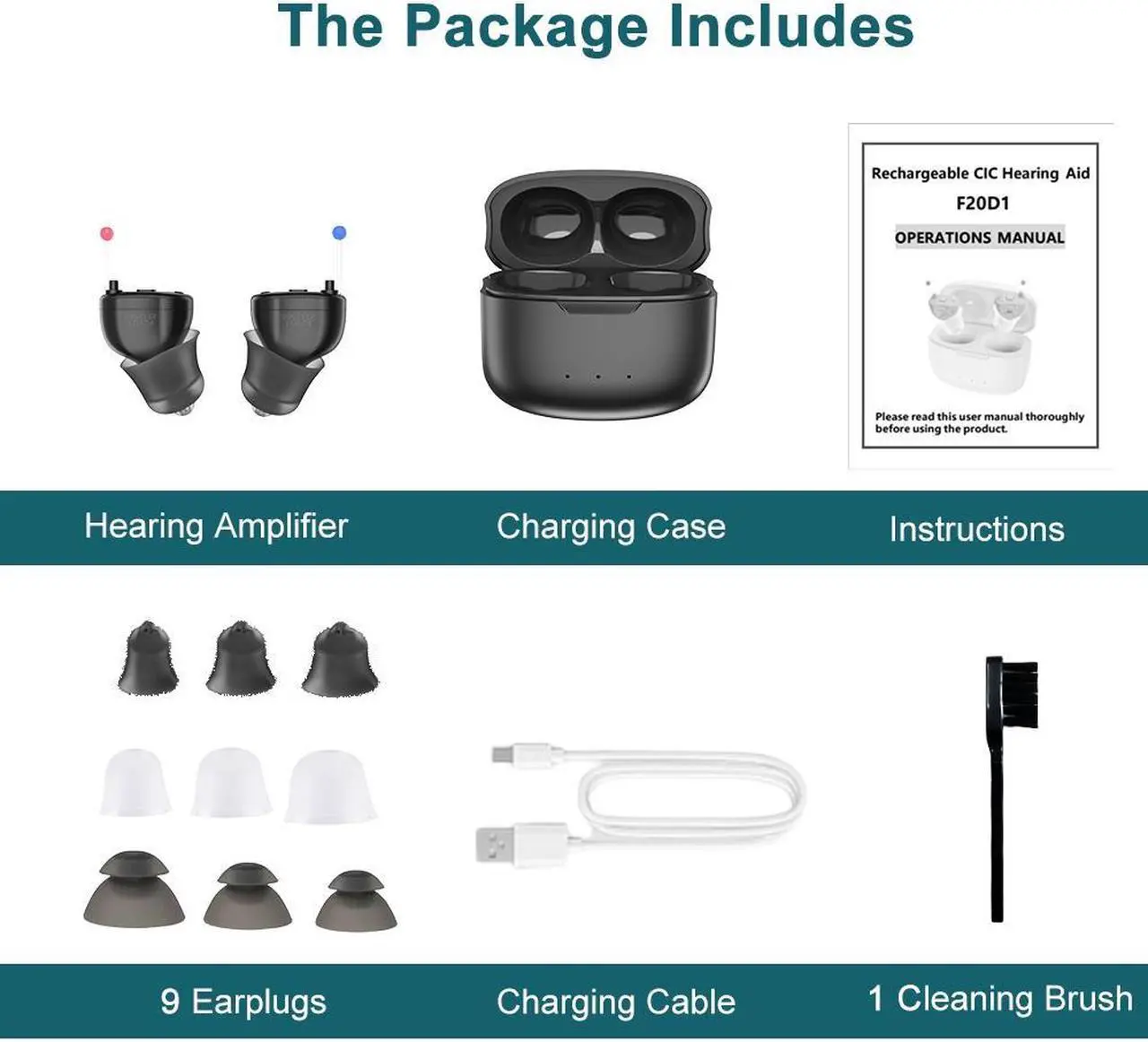 Alt view image 6 of 6 - Elderly Hearing Aids Noise Reduction CIC Rechargeable Mild To Moderate Hearing Loss Adult Comfort Digital Hearing Amplifier