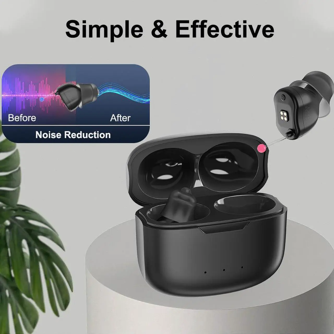 Alt view image 3 of 6 - Elderly Hearing Aids Noise Reduction CIC Rechargeable Mild To Moderate Hearing Loss Adult Comfort Digital Hearing Amplifier