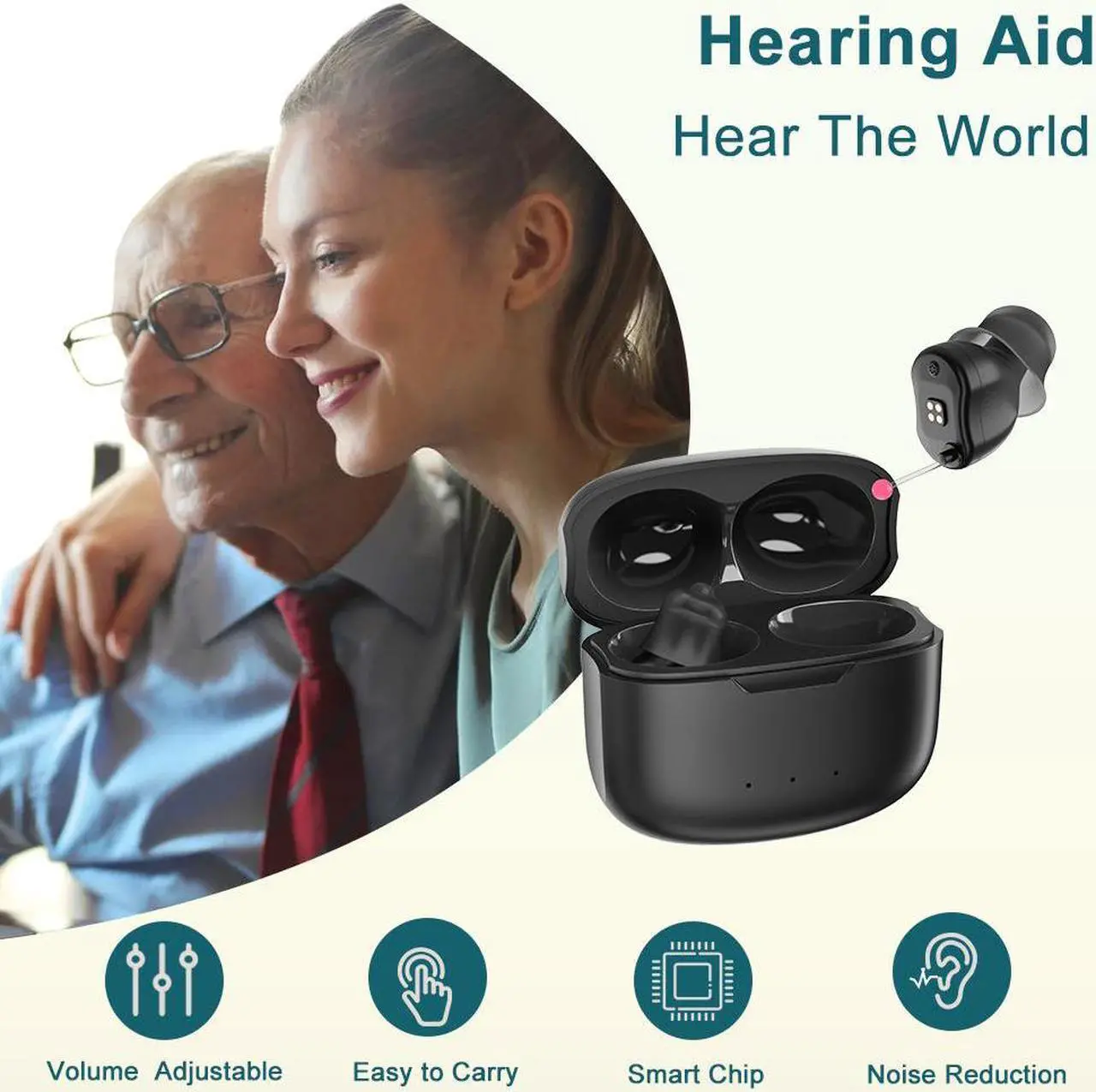 Alt view image 5 of 6 - Elderly Hearing Aids Noise Reduction CIC Rechargeable Mild To Moderate Hearing Loss Adult Comfort Digital Hearing Amplifier