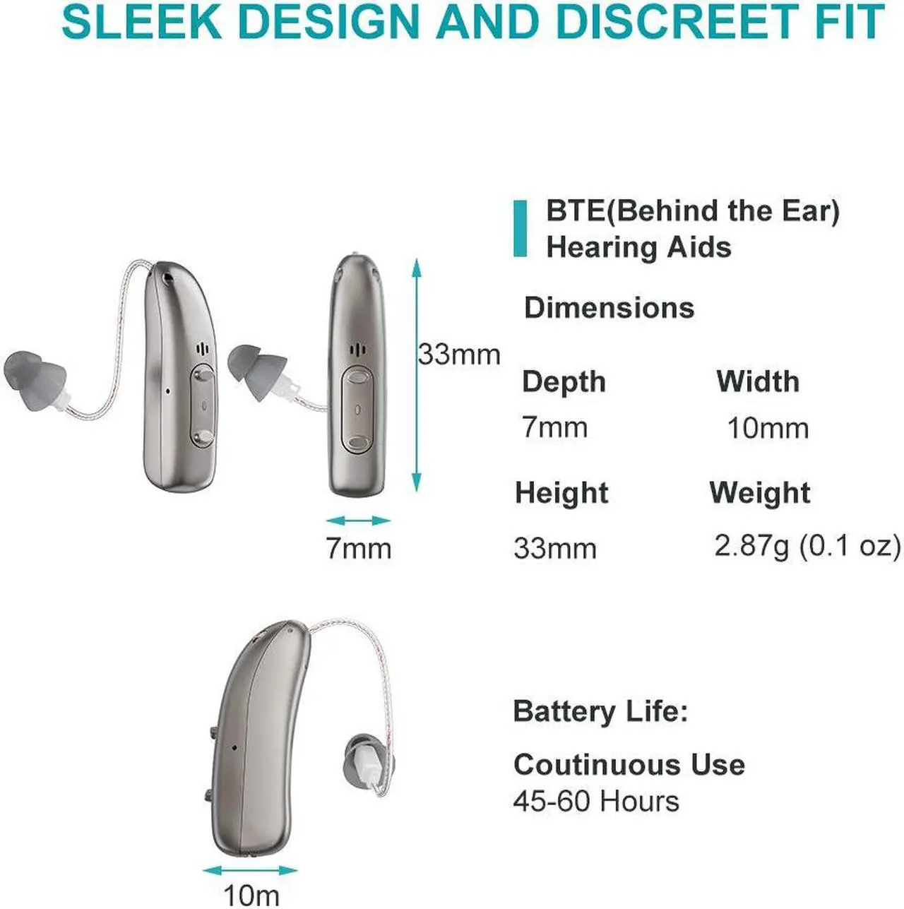 Alt view image 2 of 7 - Elderly Hearing Aids Rechargeable for Adults and Seniors Small Digital Hearing Amplifiers with Noise Canceling with Charge Case