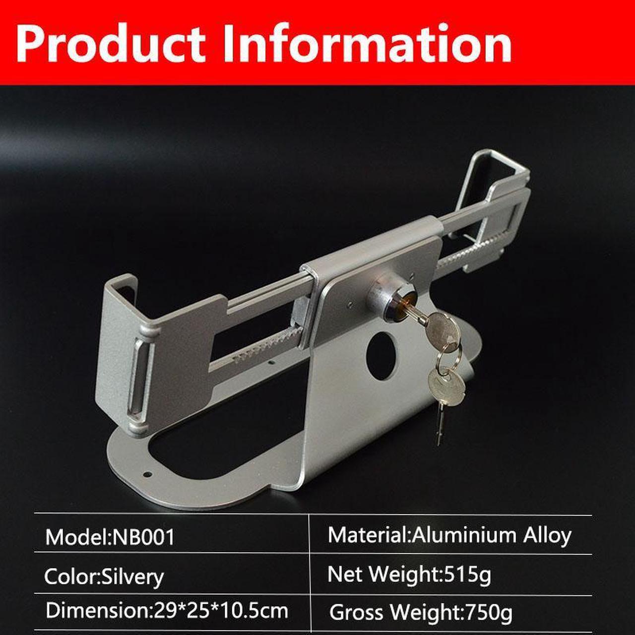 Alt view image 3 of 7 - Notebook Computer Security Display Stand Macbook Laptop Security Display Rack Desk Mount Anti Theft Lock With Keys