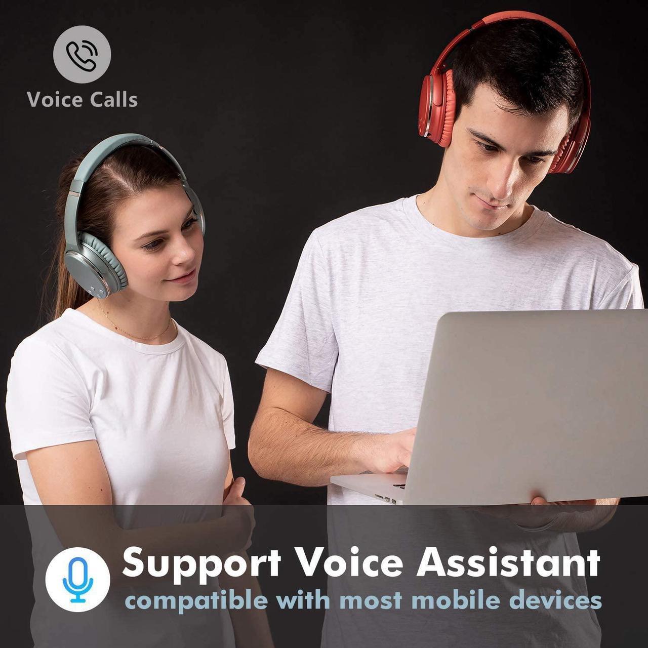 Alt view image 6 of 7 - Srhythm NC25 Active Noise Cancelling Headphones Bluetooth 5.3,ANC Stereo Headset Over-Ear with Hi-Fi,Mic,50H Playtime,Voice Assistant,Low Latency Game Mode