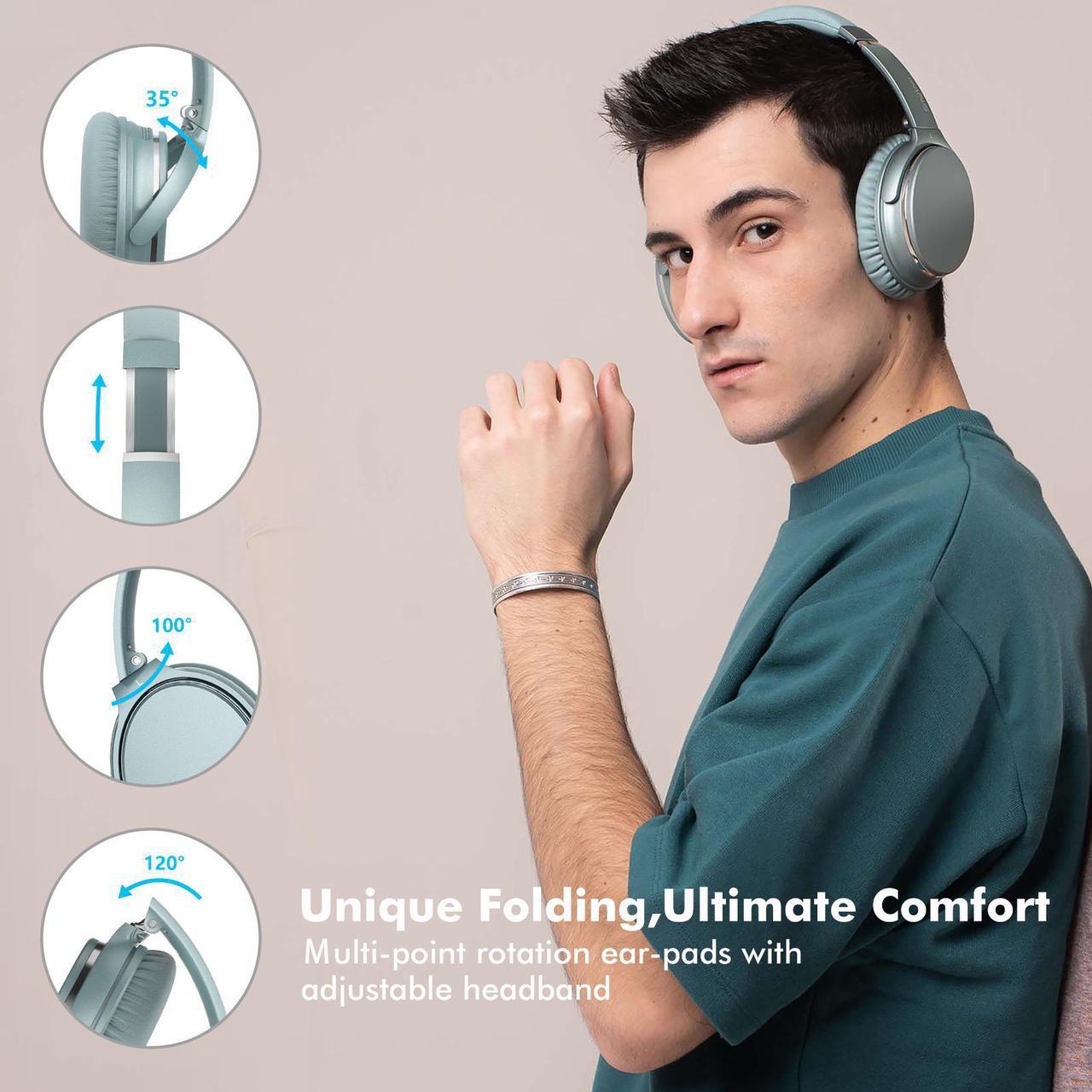 Alt view image 8 of 7 - Srhythm NC25 Active Noise Cancelling Headphones Bluetooth 5.3,ANC Stereo Headset Over-Ear with Hi-Fi,Mic,50H Playtime,Voice Assistant,Low Latency Game Mode