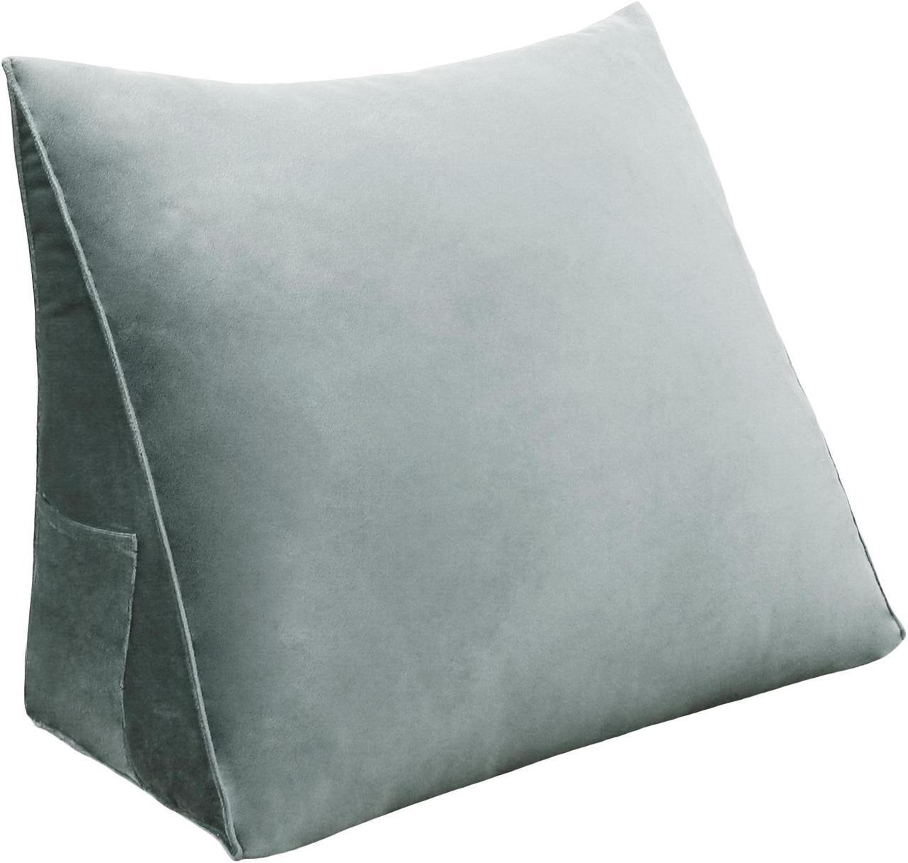 Main image of Rucener Reading Pillow Bed Wedge Large Adult Backrest Lounge Cushion with Pocket Firm Back Support for Sitting Up in Bed Couch Without arms for GERD Heartburn Velvet for Christmas/Holidays