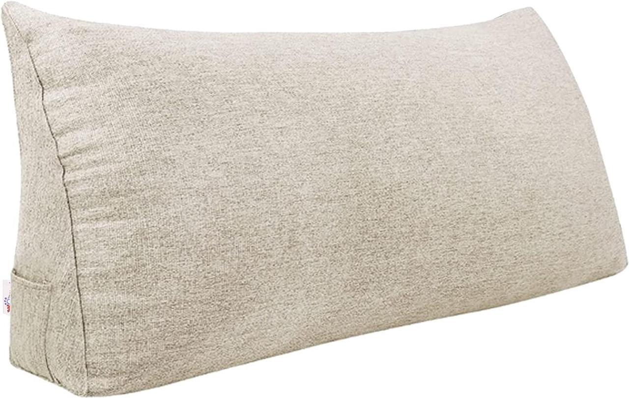 Main image of Rucener Large Bolster Triangular Positioning Support Reading Backrest Wedge Pillow for Headboard for Day Bed Bunk Bed with Removable Cover