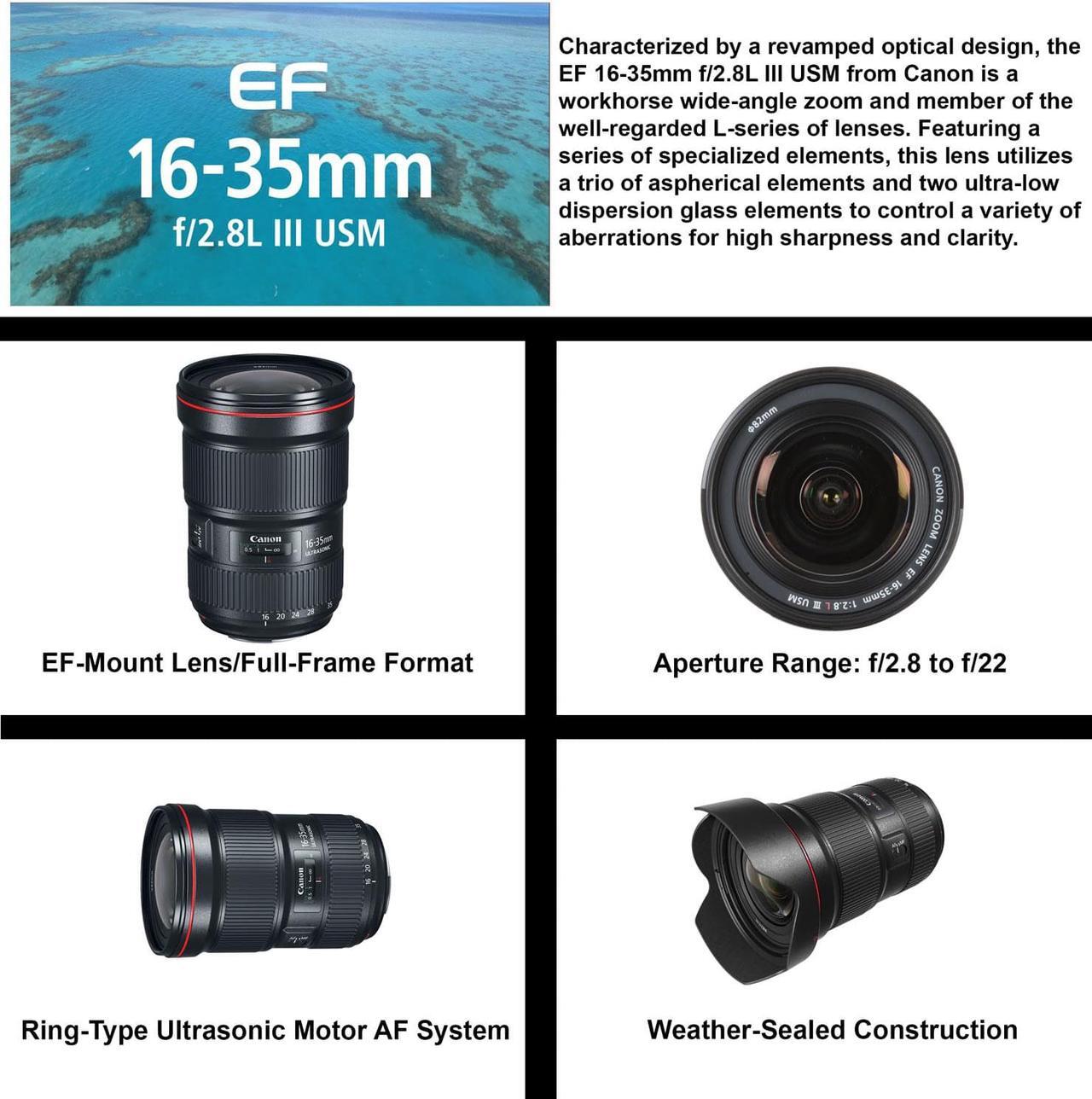 Alt view image 2 of 2 - Canon EF 16-35mm f/2.8L III USM Lens (0573C002) Essential Bundle Kit for Canon EOS - International Model No Warranty