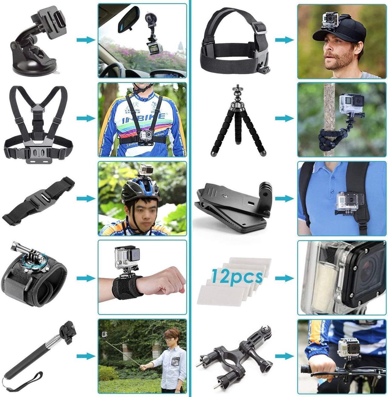 Alt view image 5 of 11 - GoPro HERO10 - Action Camera + 64GB Card, 50 Piece Accessory Kit and 2 Batteries