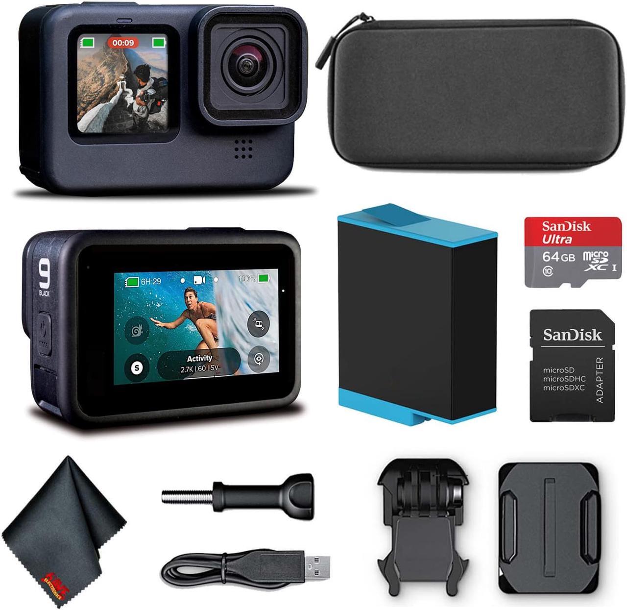 Main image of GoPro HERO9 Black - Waterproof Action Camera + 64GB Card and Cleaning Cloth