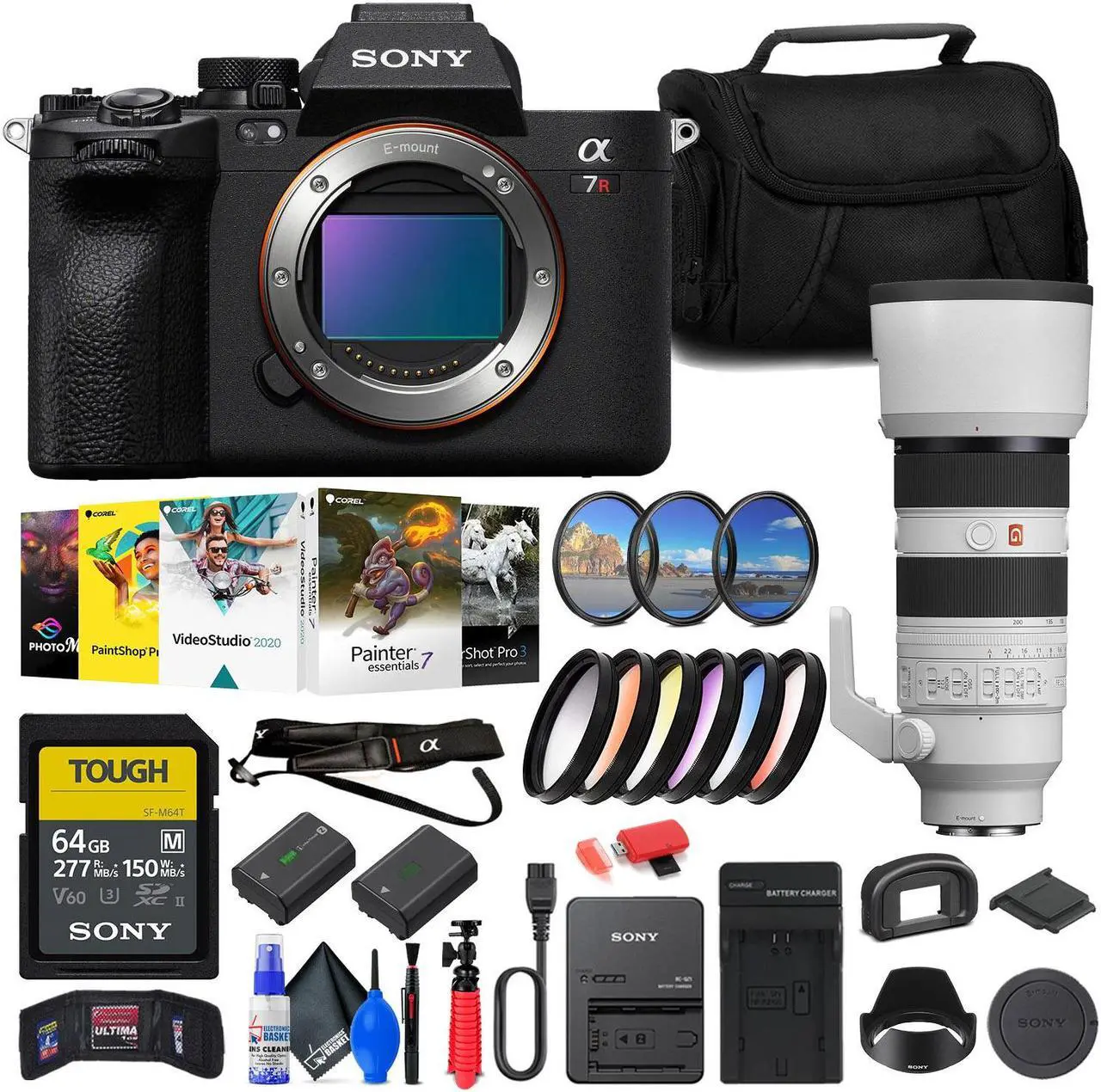 Main image of Sony a7R V Mirrorless Camera + Sony FE 70-200mm Lens   + 64GB Card + Filter Kit + More