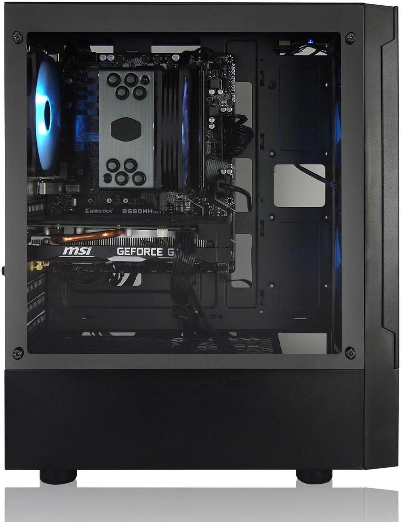 Alt view image 3 of 5 - AVGPC Max Gaming PC - AMD RYZEN 5 5600X 6-Core, Nvidia GeForce RTX 5060, 16GB RAM, 1TB M.2 NVMe SSD, AIO CPU Liquid Cooler Windows 11 Black