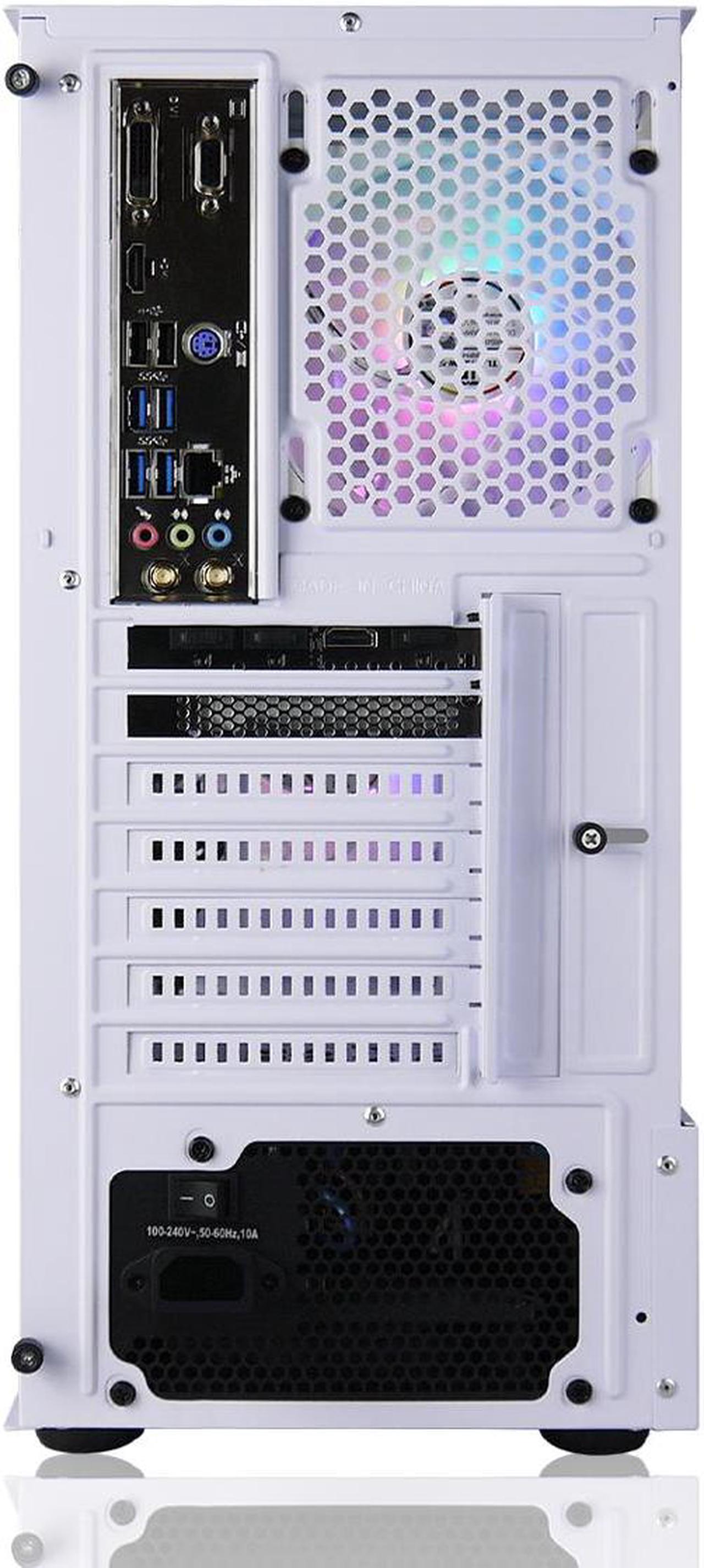 Alt view image 4 of 5 - AVGPC Max Series Gaming PC - AMD Ryzen 5  5600X 4.6 GHz, GeForce RTX 5060 Ti GPU , 32GB RAM, 1TB M.2 NVMe SSD, 240mm Liquid CPU Cooler, ARGB Fans, Wifi/AC, MAX ATX Case, Windows 11 White