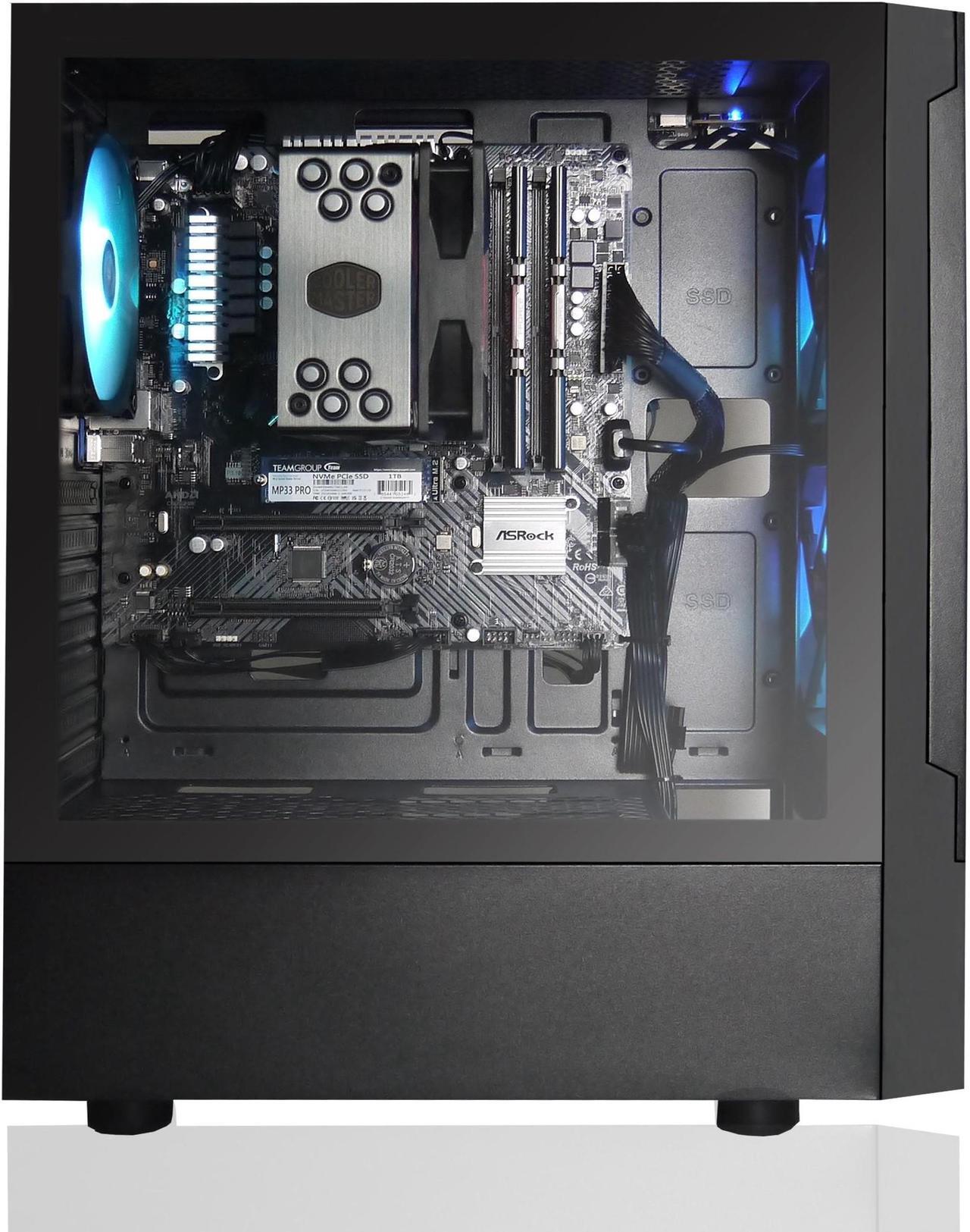 Alt view image 5 of 5 - AVGPC Max Gaming PC, AMD Ryzen 5 5600G 6-Core 4.4 GHz Max Boost, AMD Radeon Vega 7 (GPU upgrade ready up to RTX 4070), 16GB 3200MHz DDR4, 1TB M.2 NVMe SSD, Hyper 212 RGB Cooler, Windows 11, Wi-Fi/AC