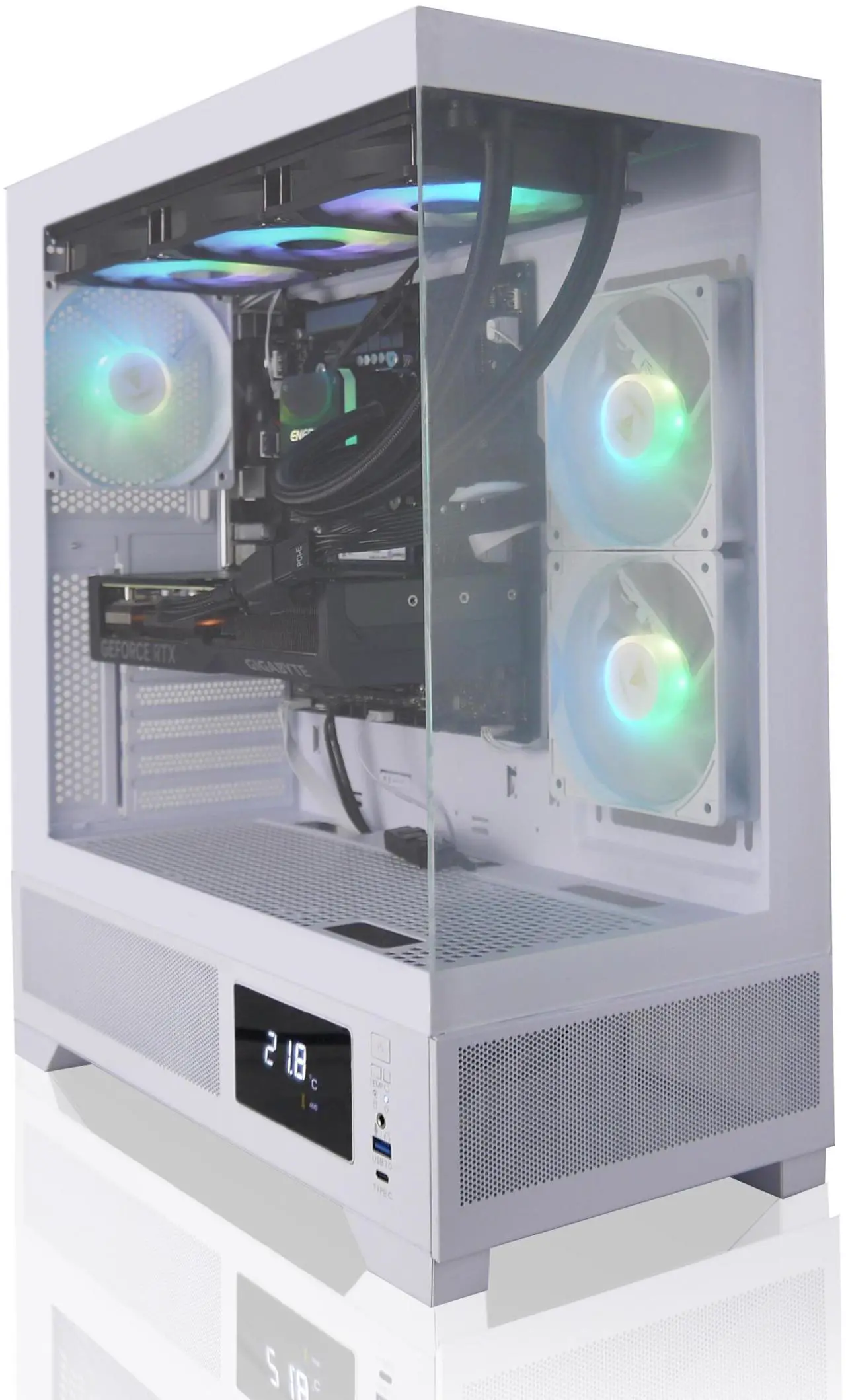 Main image of AVGPC Whirlwind Gaming PC AMD Ryzen 7 9700X Zen5, NVIDIA GeForce RTX 5070 Ti, 32GB 6000MHz DDR5, 2TB NVME M.2 SSD, 360MM AIO Liquid Cooling, WiFi/AC, Tempered Glass Case White, Windows 11 Home