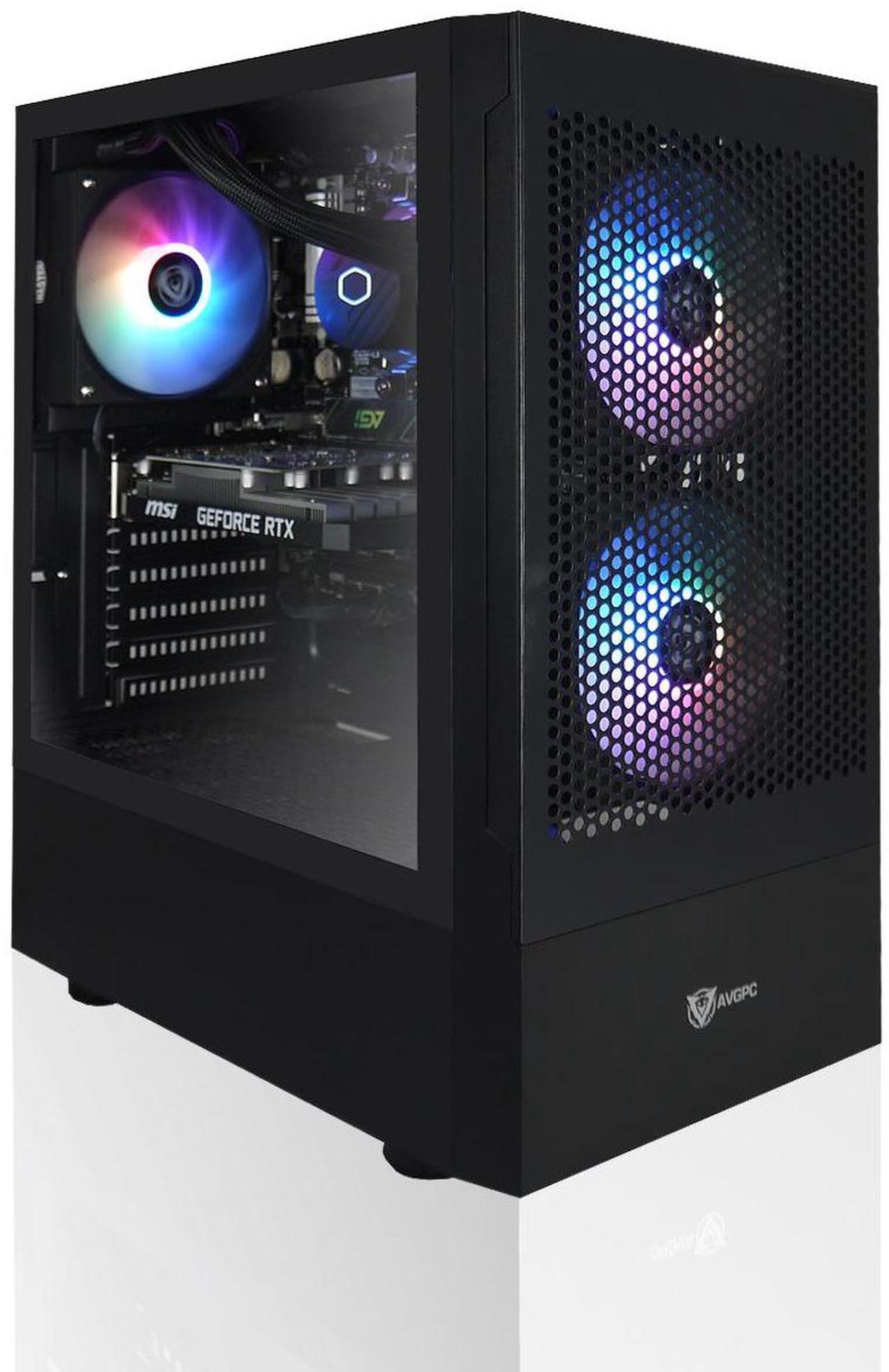 Main image of AVGPC Max Series Gaming PC - AMD Ryzen 7 5700X 4.6 GHz, GeForce RTX 5060 Ti GPU , 32GB RAM, 1TB M.2 NVMe SSD, AIO CPU Liquid Cooler, ARGB Fans, Wifi/AC, MAX ATX Case, Windows 11 Black
