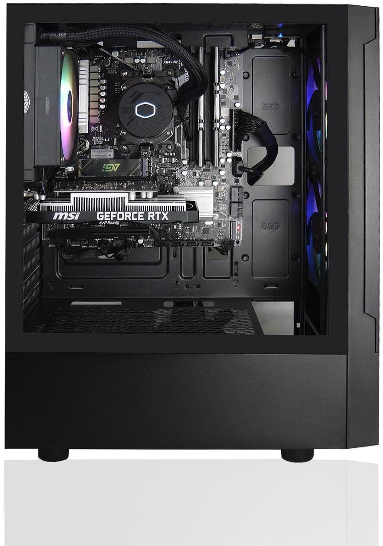 Alt view image 2 of 5 - AVGPC Max Series Gaming PC - AMD Ryzen 7 5700X 4.6 GHz, GeForce RTX 5060 Ti GPU , 32GB RAM, 1TB M.2 NVMe SSD, AIO CPU Liquid Cooler, ARGB Fans, Wifi/AC, MAX ATX Case, Windows 11 Black