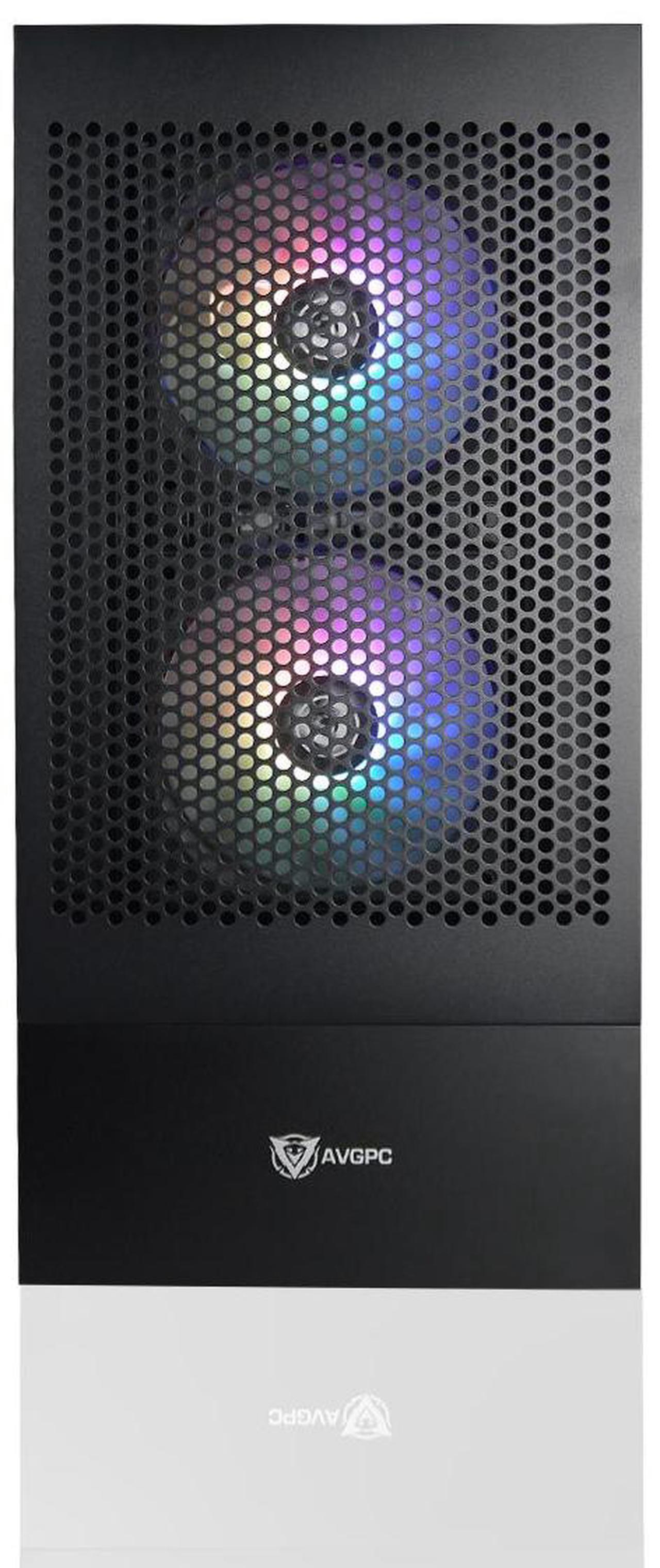Alt view image 3 of 5 - AVGPC Max Series Gaming PC - AMD Ryzen 7 5700X 4.6 GHz, GeForce RTX 5060 Ti GPU , 32GB RAM, 1TB M.2 NVMe SSD, AIO CPU Liquid Cooler, ARGB Fans, Wifi/AC, MAX ATX Case, Windows 11 Black