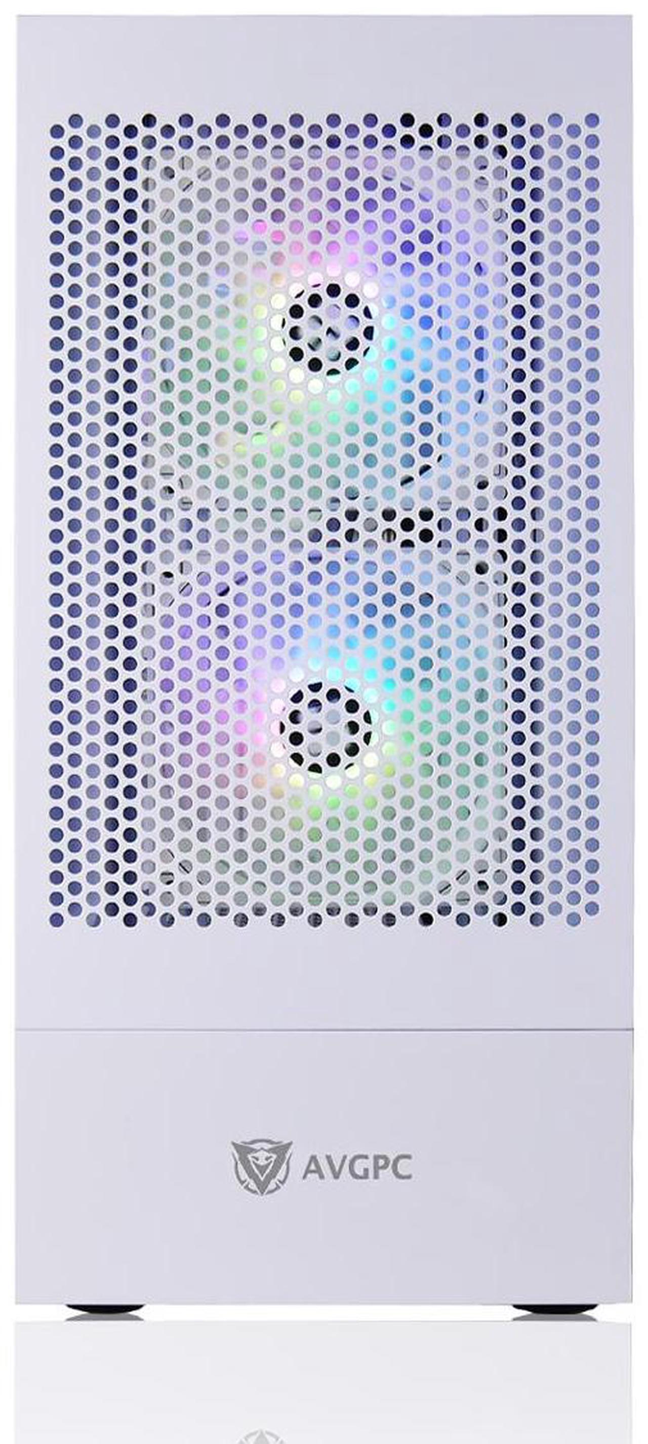Alt view image 4 of 5 - AVGPC Max Series Gaming PC -  Intel Core i5-12600KF Unlocked, AMD RX 9060 XT GPU, 32GB RAM, 1TB M.2 NVMe SSD, 240mm Liquid CPU Cooler, ARGB Fans, Wifi/AC, MAX ATX Case, Windows 11 White