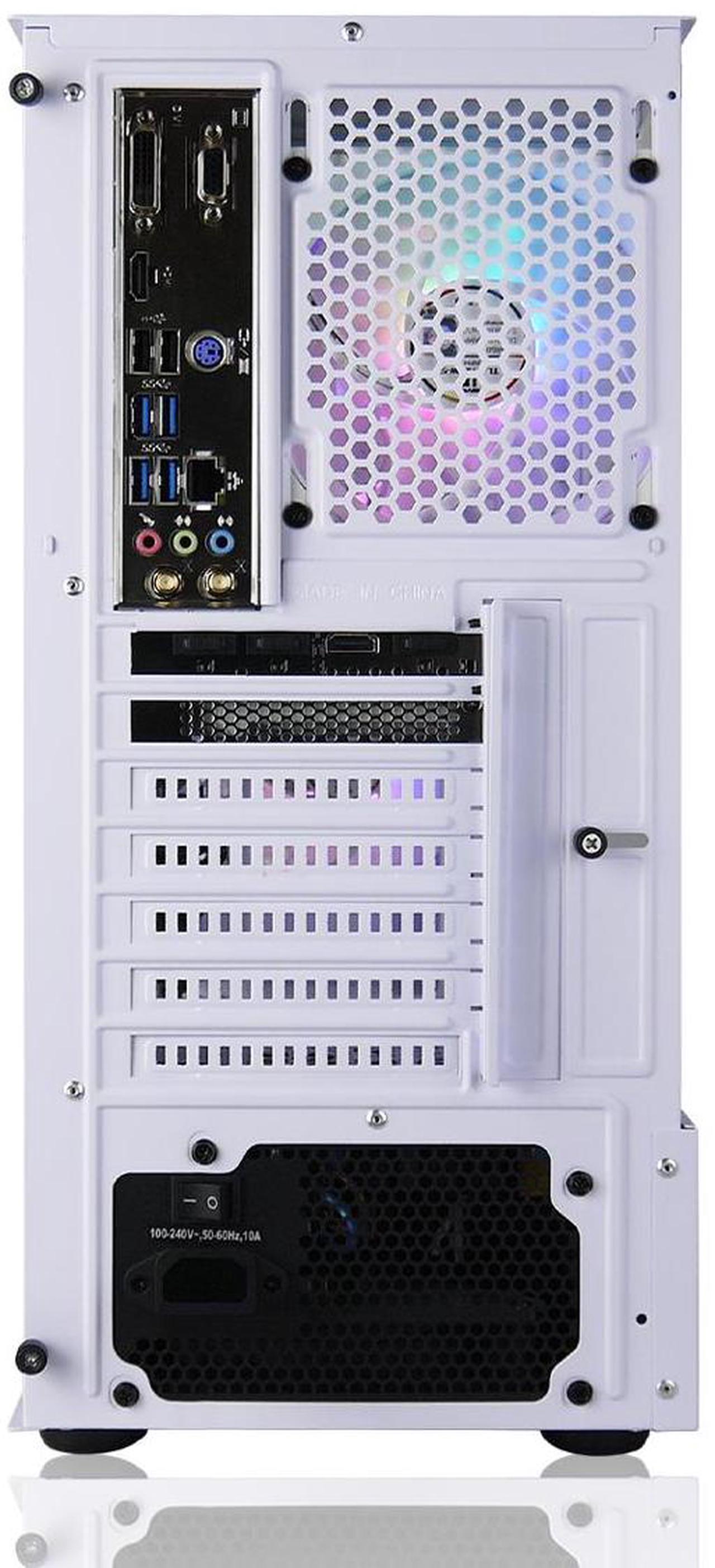 Alt view image 5 of 5 - AVGPC Max Series Gaming PC -  Intel Core i5-12600KF Unlocked, AMD RX 9060 XT GPU, 32GB RAM, 1TB M.2 NVMe SSD, 240mm Liquid CPU Cooler, ARGB Fans, Wifi/AC, MAX ATX Case, Windows 11 White