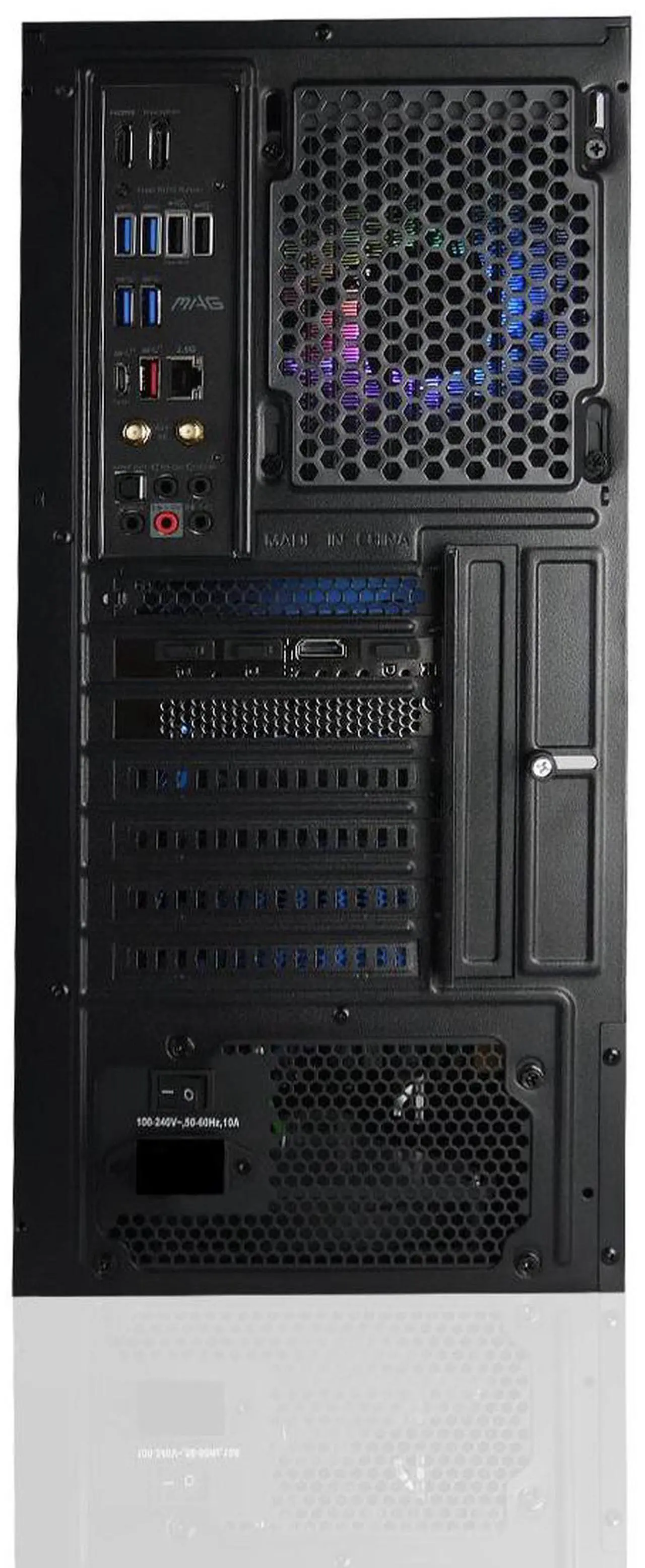 Alt view image 4 of 5 - AVGPC Max Gaming PC - AMD RYZEN 5 5600X 6-Core, Radeon RX 9060 XT 8G, 16GB RAM, 1TB M.2 NVMe SSD, AIO CPU Liquid Cooler Windows 11 Black