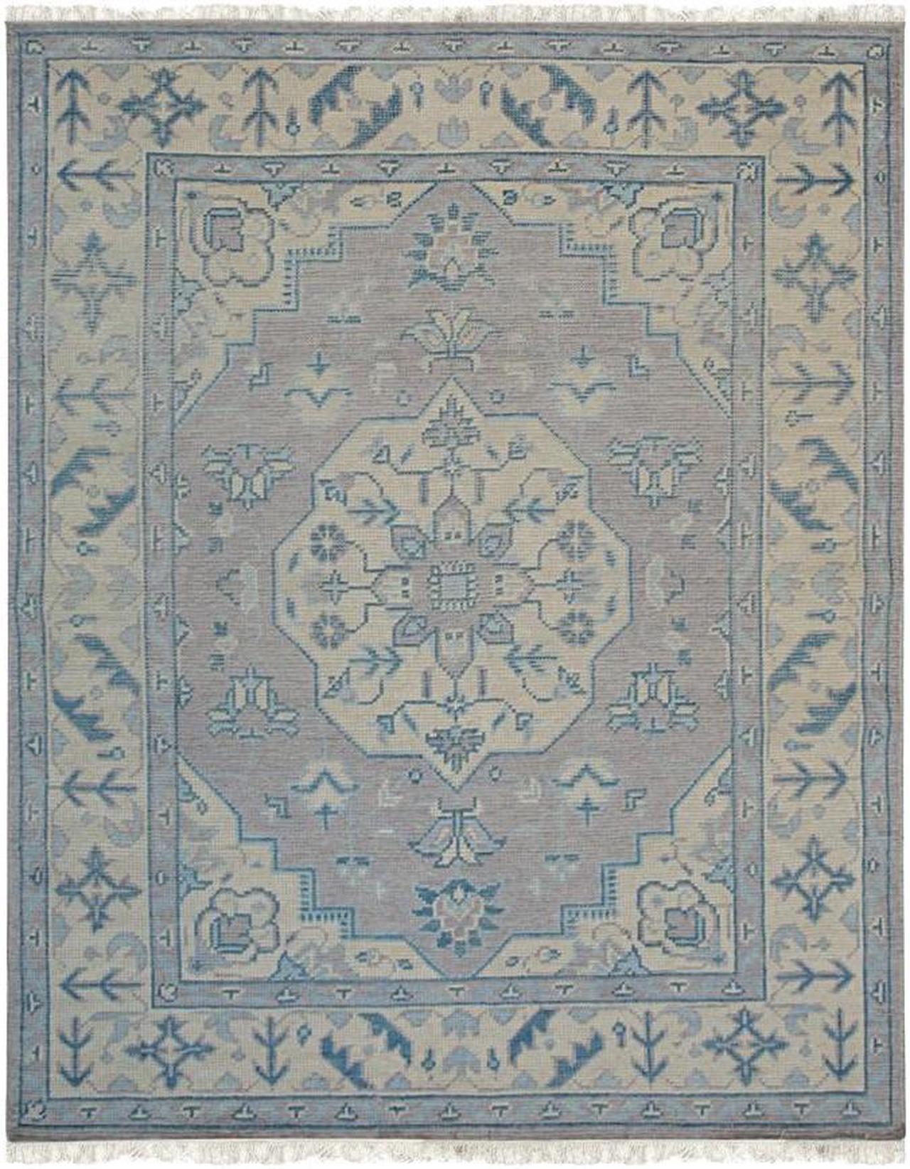 Alt view image 3 of 6 - Hand Knotted Wool Gray Traditional Oriental Heriz Rug, Made in India