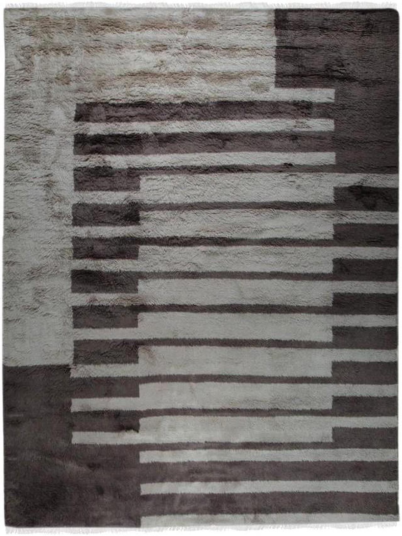 Alt view image 2 of 7 - Brown Contemporary Abstract Art Deco Area Rug, Made in India