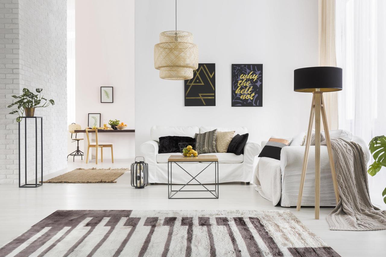 Main image of Brown Contemporary Abstract Art Deco Area Rug, Made in India