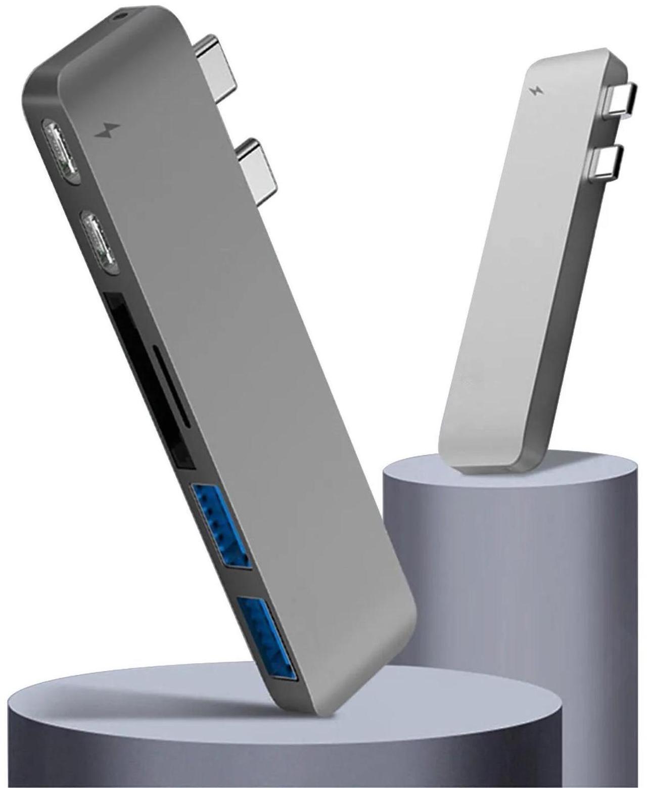 Alt view image 4 of 6 - Type C Hub to Card Reader USB C Hub 3.0 Adapter Combo With SD Slot For for 13"&15" New MacBook Pro 2016/2018Length: <=0.5m (0.5m and below)
Color: Grey (6 in 1 hub)