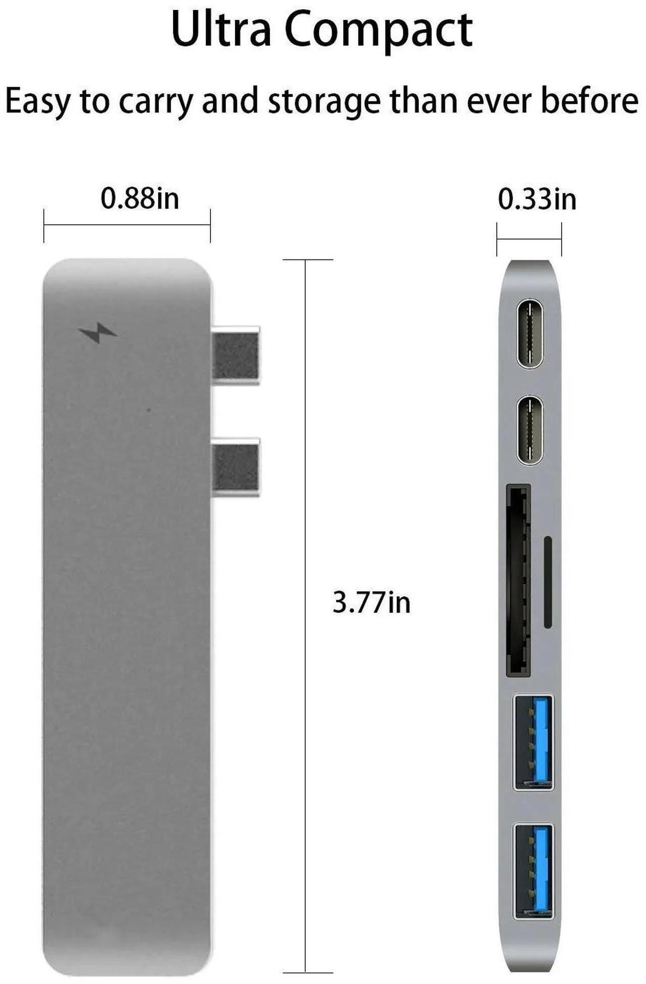 Alt view image 5 of 6 - Type C Hub to Card Reader USB C Hub 3.0 Adapter Combo With SD Slot For for 13"&15" New MacBook Pro 2016/2018Length: <=0.5m (0.5m and below)
Color: Grey (6 in 1 hub)