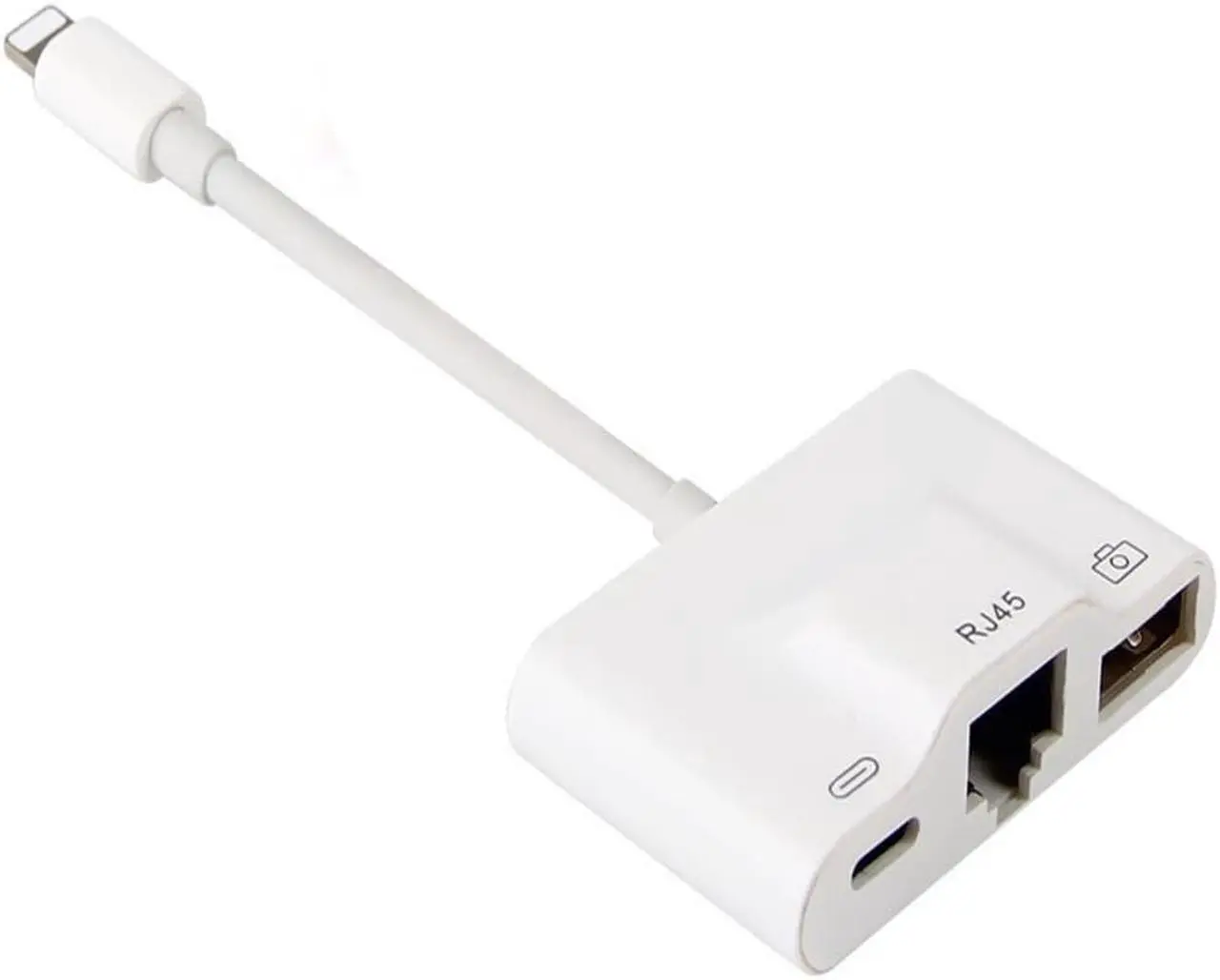 Alt view image 2 of 5 - Charger Adapter connector For Lightning to LAN 1000M 100M Ethernet RJ45 Adapter OTG USB Camera Reader For iPhone/iPadLength: 1.5m (100M LAN)