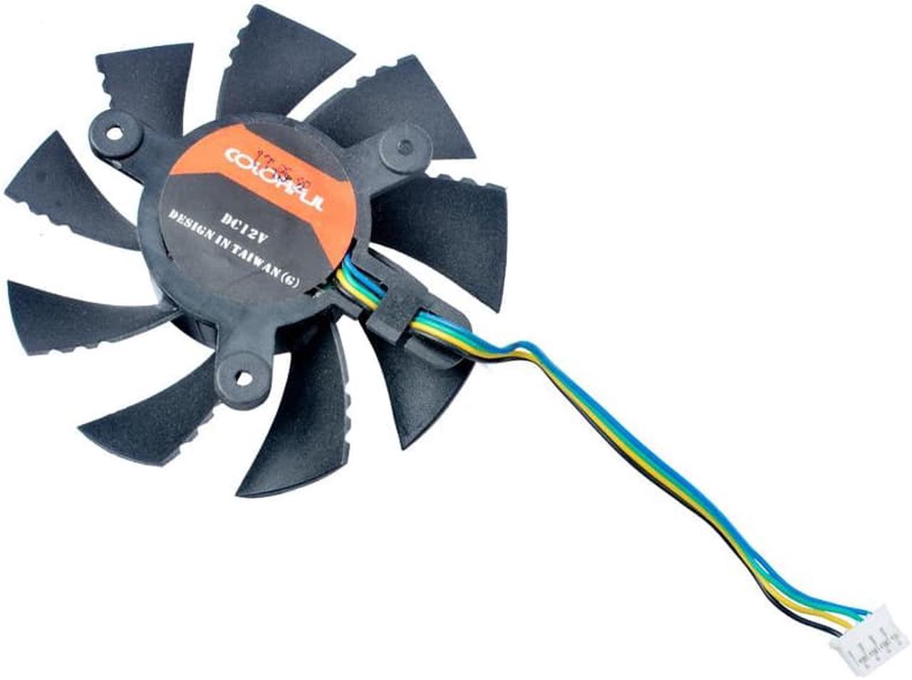 75mm diameter 42mm hole pitch 12V 4pin cooling fan for Colorful GTS450 GT630 Netcom GTX650