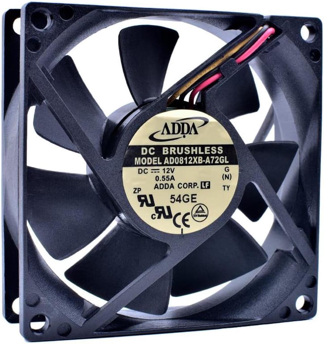 AD0812XB-A72GL 8cm 8025 80mm fan DC12V 0.55A 3 line computer chassis power supply cooling fan