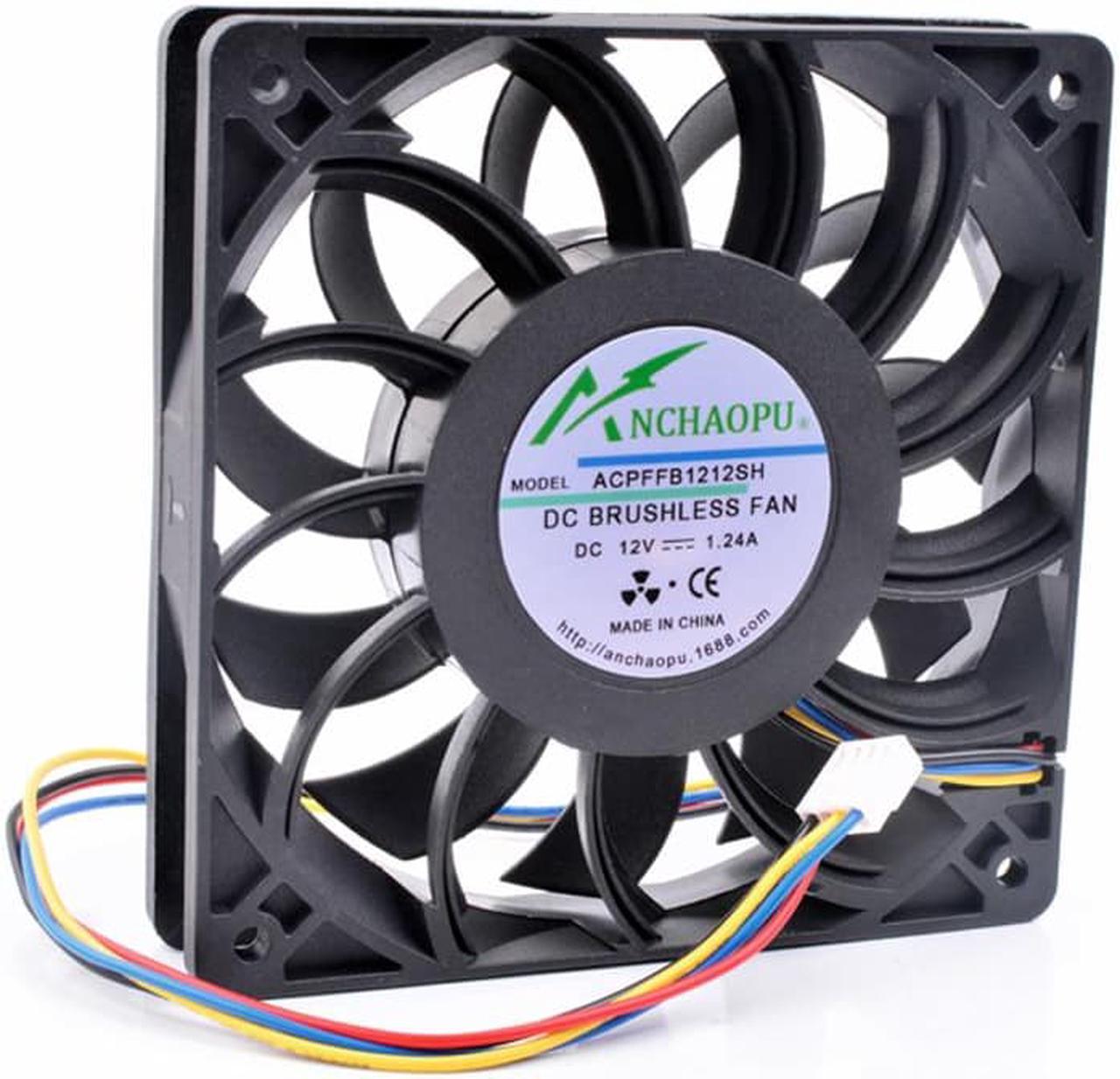 ANCHAOPU FFB1212SH 12cm 12025 120mm fan DC12V 1.24A 4 lines pwm high speed server chassis cooling fan