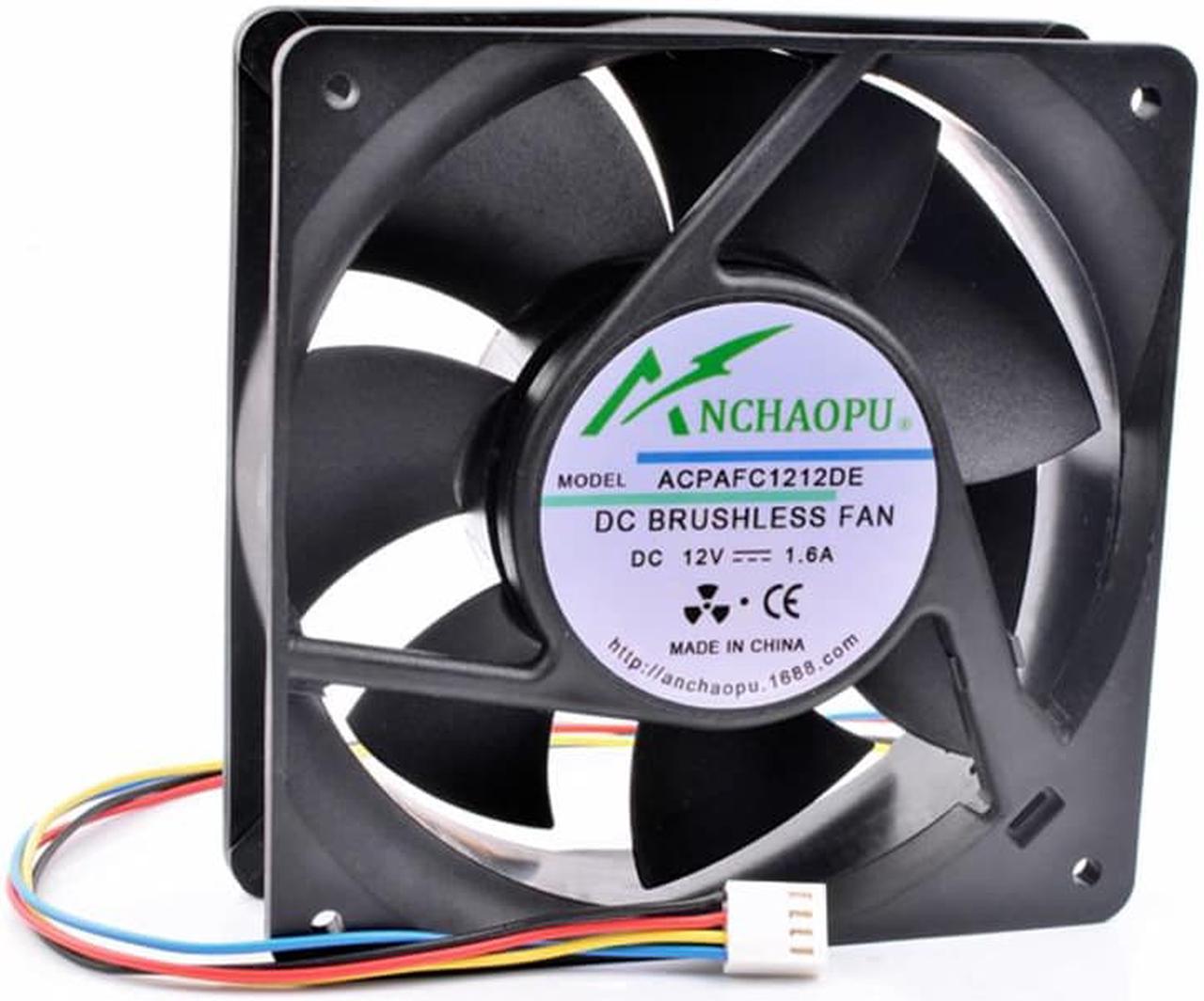 ANCHAOPU AFC1212DE 12cm 12038 120x120x38mm DC12V 1.60A 4 lines 4pin server chassis high speed cooling fan