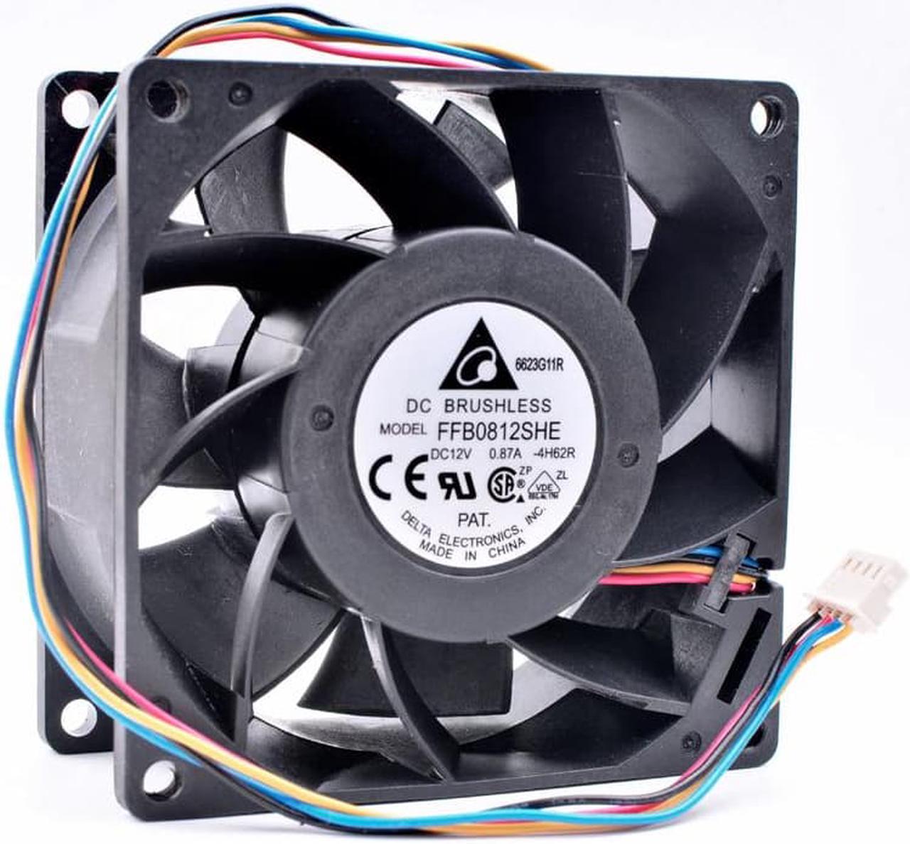 FFB0812SHE 8cm 8038 12V 0.87A 4 lines large air volume server cooling fan