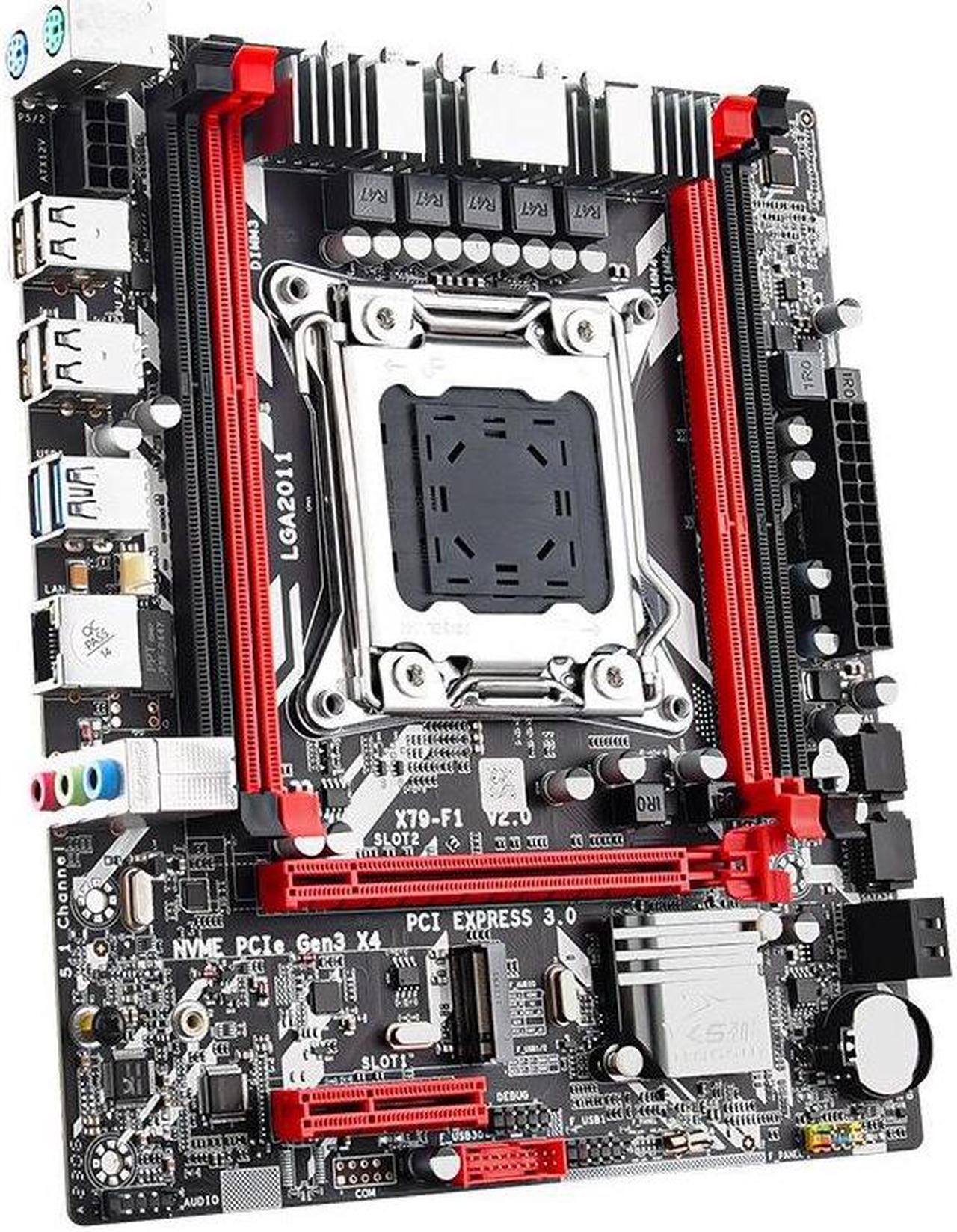 Alt view image 2 of 5 - X79 F1 X79 Motherboard LGA2011 Support NVME M.2 SSD Xeon E5 V1 V2 REG ECC DDR3 Memory server