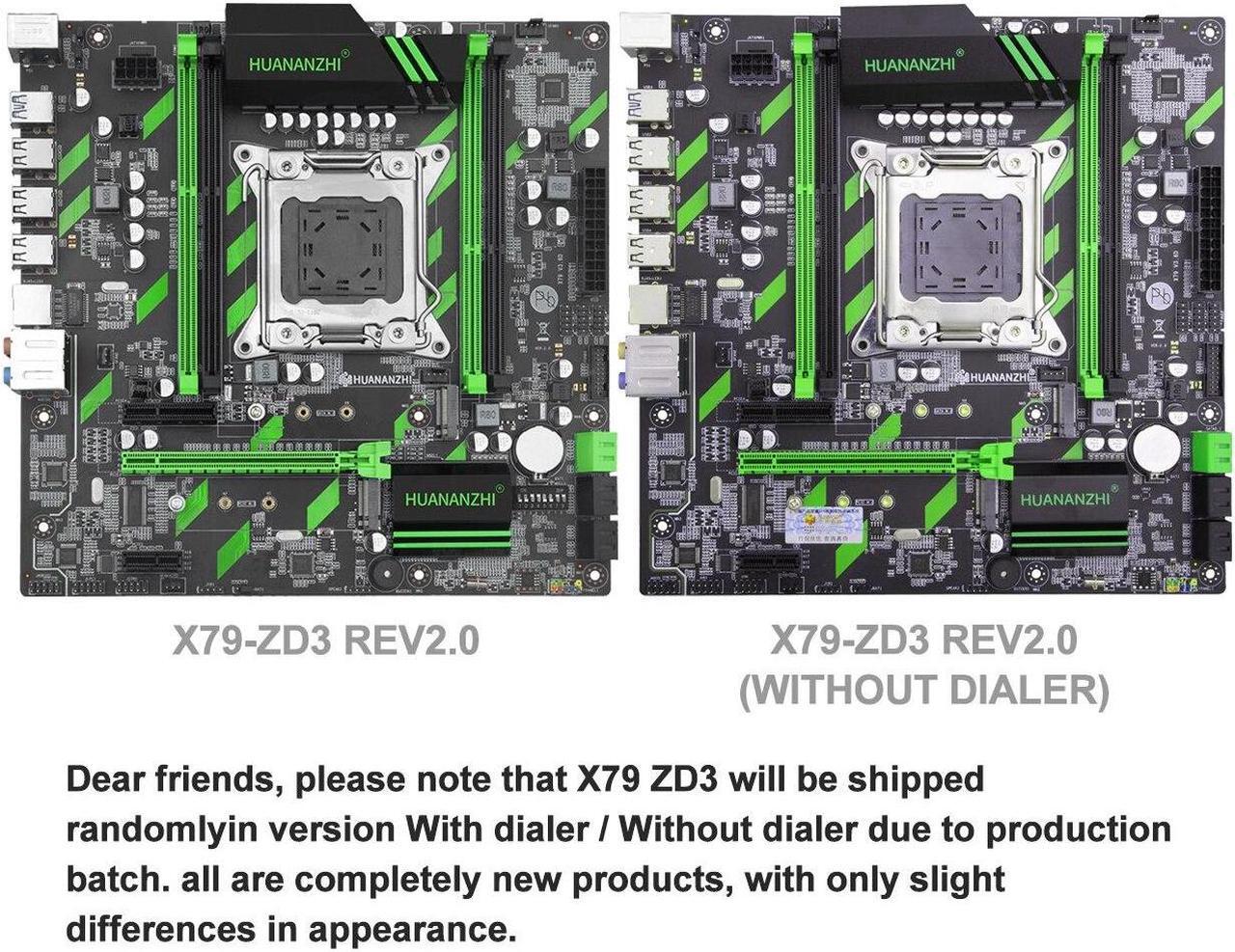Alt view image 2 of 4 - X79 Motherboard ZD3 LGA2011 M-ATX SATA3 USB3.0 PCI-E 16X NVME NGFF M.2 SSD Support REG ECC RAM