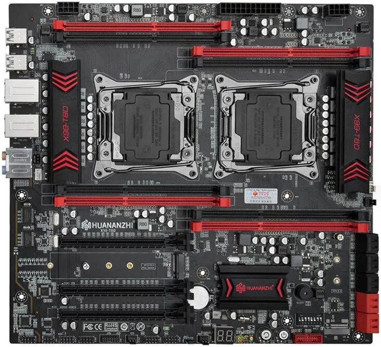 Main image of X99 T8D Motherboard Intel Dual CPU X99 LGA 2011-3 E5 V3 DDR3 RECC M.2 NVME NGFF USB3.0 E-ATX Server Mainboard