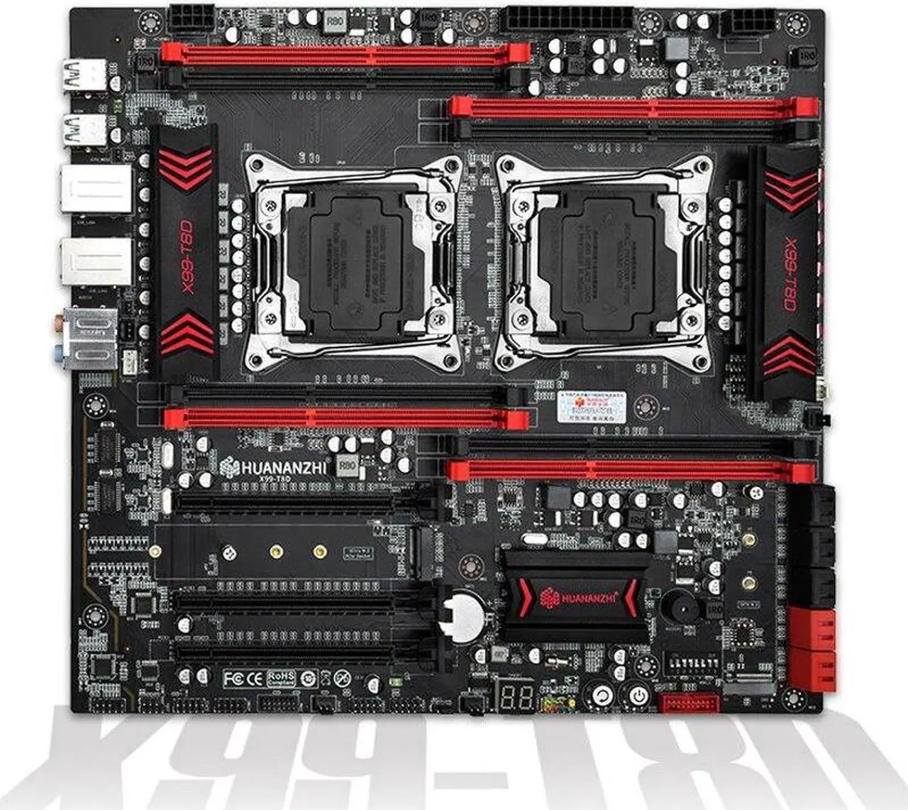 Alt view image 2 of 4 - X99 T8D Motherboard Intel Dual CPU X99 LGA 2011-3 E5 V3 DDR3 RECC M.2 NVME NGFF USB3.0 E-ATX Server Mainboard