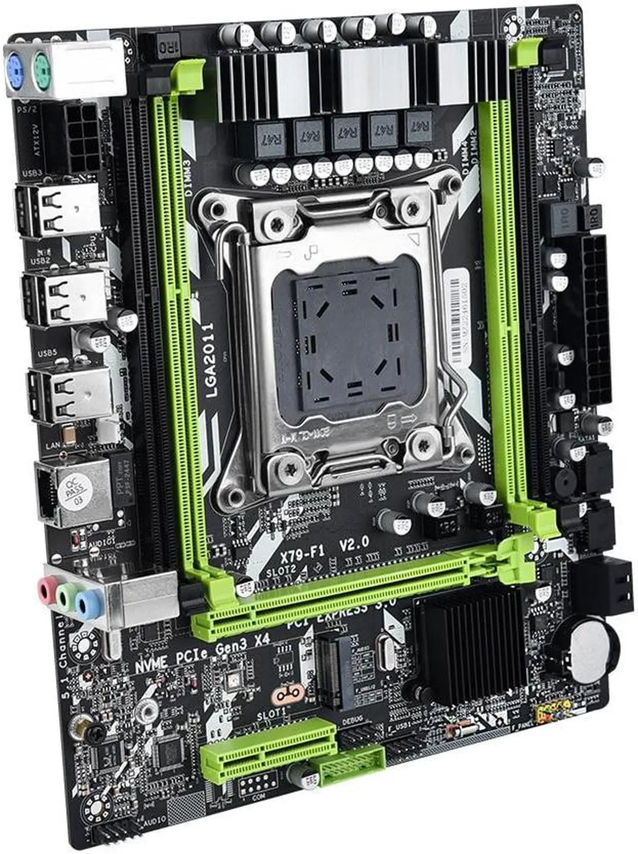 Alt view image 2 of 5 - X79 Motherboard X79 F1 LGA2011 Support NVME M.2 SSD Xeon E5 V1 V2 REG ECC DDR3 Memory server