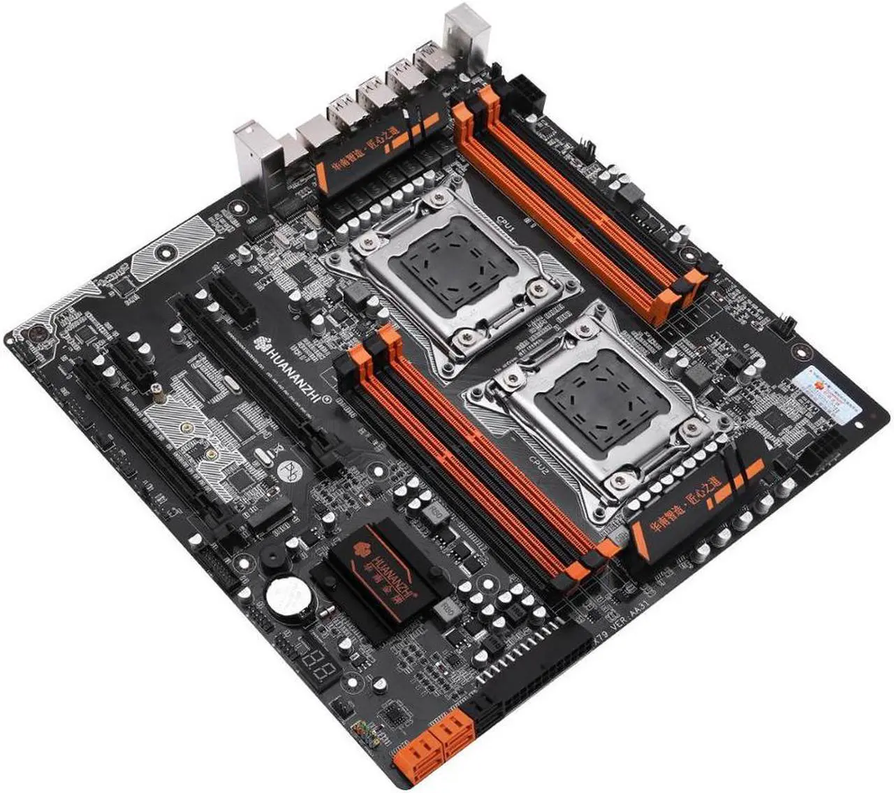 Alt view image 2 of 4 - X79 Dual Motherboard 8D Dual CPU LGA 2011 Xeon E5 DDR3 1333/1600/1866MHz 256GB M.2 NVME SATA3 USB3.0 E-ATX