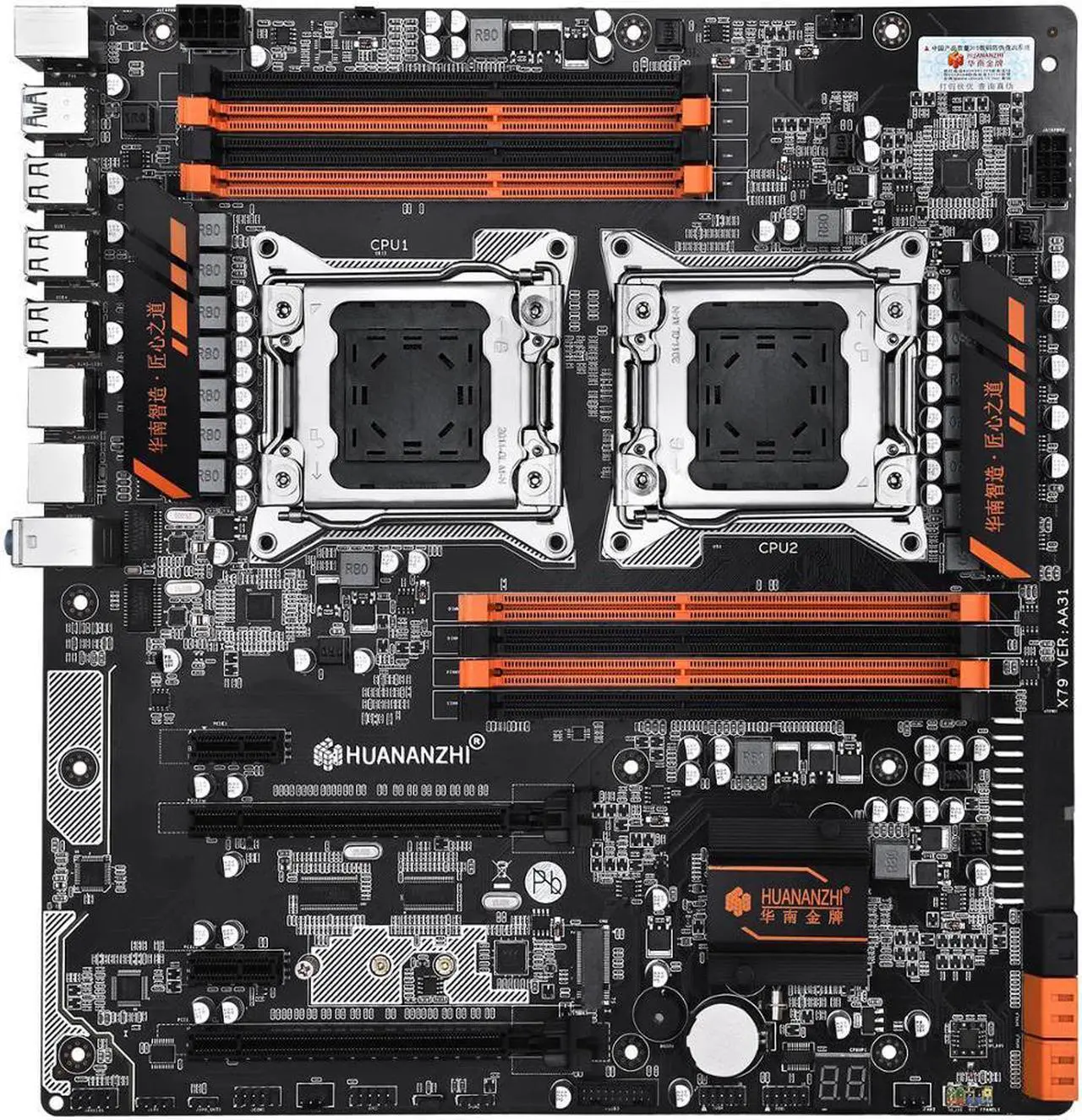 Main image of X79 Dual Motherboard 8D Dual CPU LGA 2011 Xeon E5 DDR3 1333/1600/1866MHz 256GB M.2 NVME SATA3 USB3.0 E-ATX
