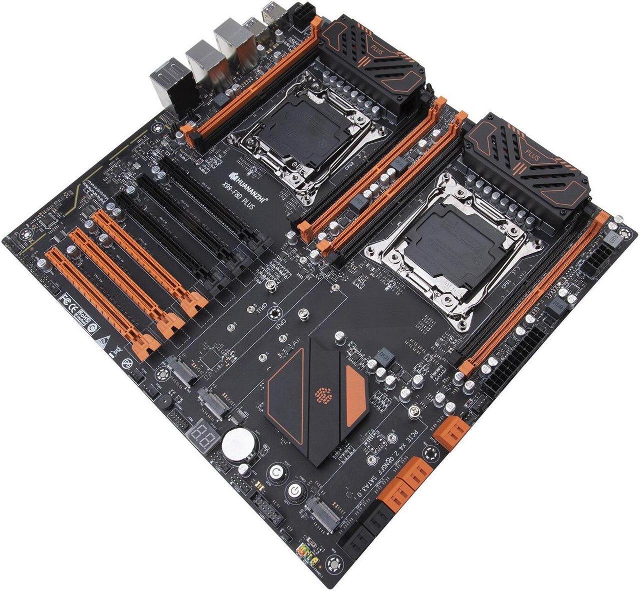 Alt view image 2 of 3 - X99 Dual CPU Motherboard F8D PLUS Intel X99 LGA 2011-3 E5 V3 DDR4 RECC 512GB M.2 NVME NGFF USB3.0 E-ATX Server